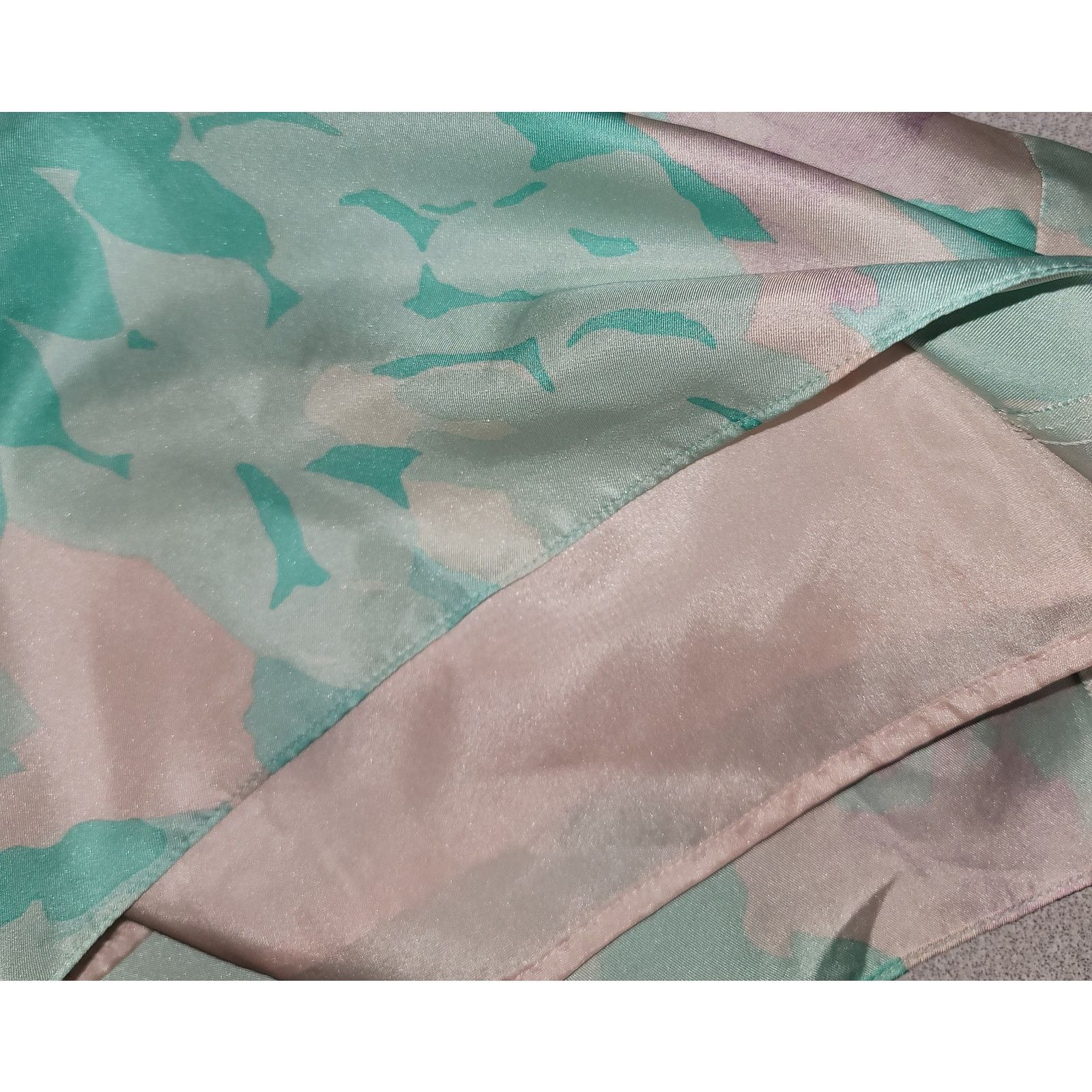 Other VTG Tara Jarmon Green Pink Retro Mini Dress 38 M 100% Silk Size M / US 6-8 / IT 42-44 - 4 Thumbnail