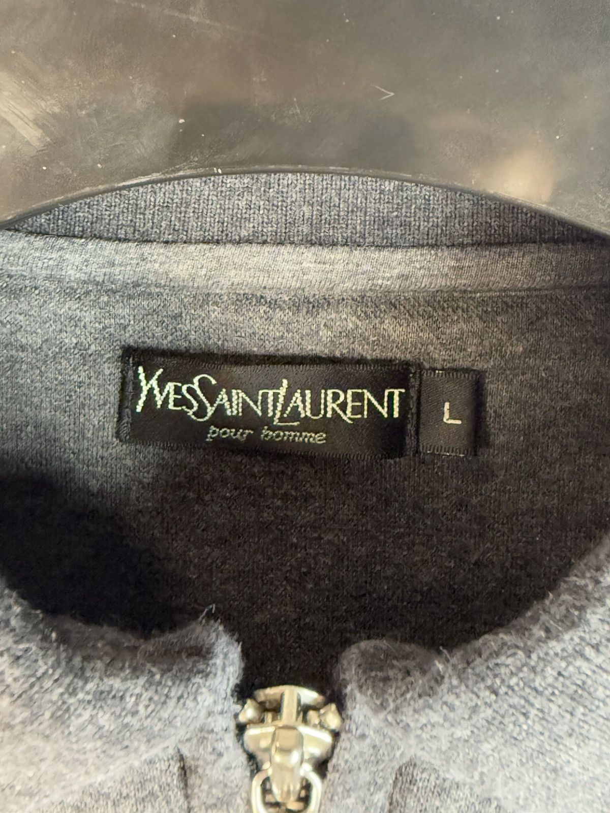 Yves Saint Laurent 90s YSL Sweatshirt 1/4 Quarter Zip Grey Vintage Sweater Size US L / EU 52-54 / 3 - 7 Thumbnail