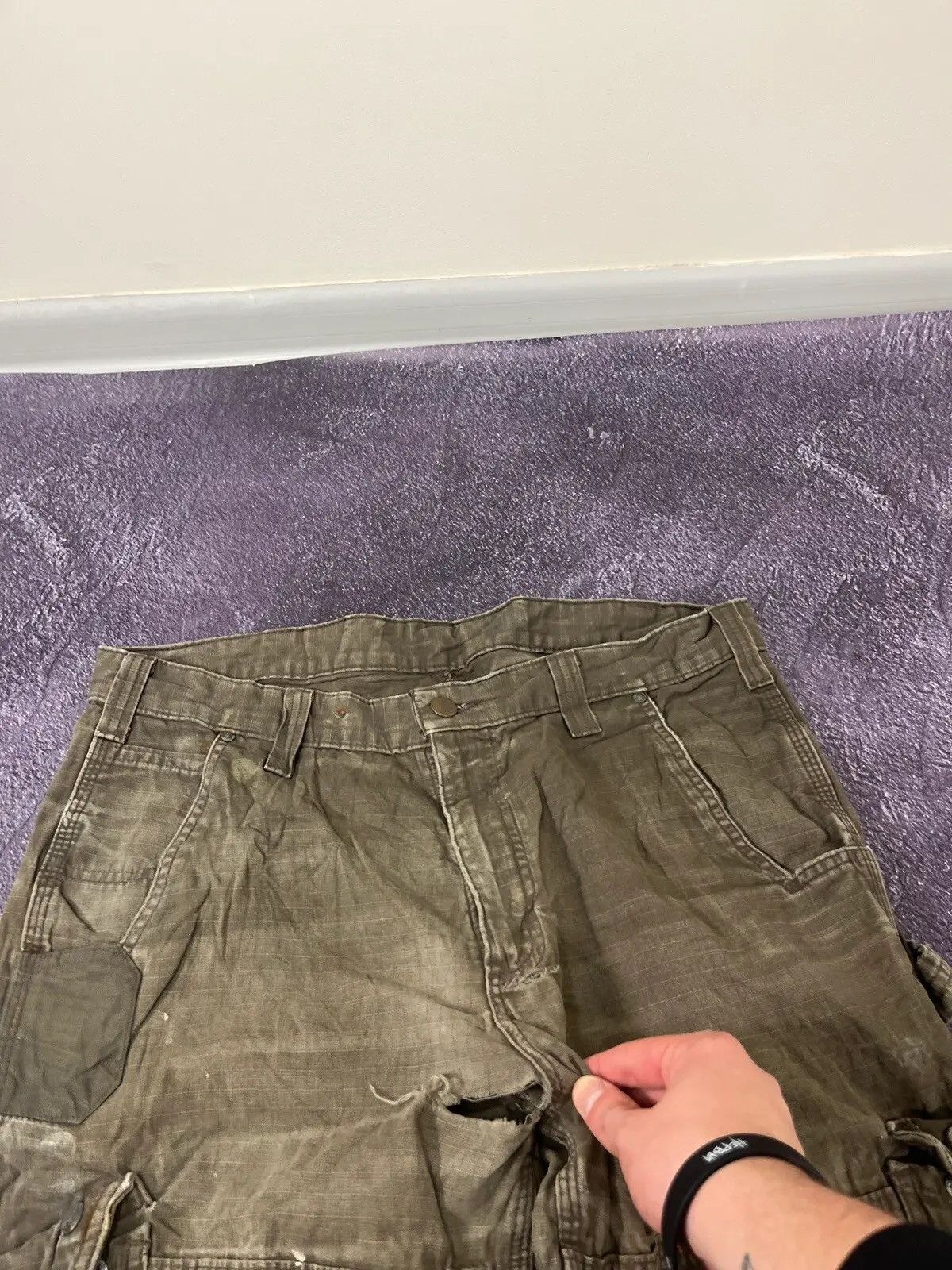 Carhartt Vintage 90s Carhartt Khaki USA Work Hype Cargo Pants Size US 34 / EU 50 - 9 Thumbnail