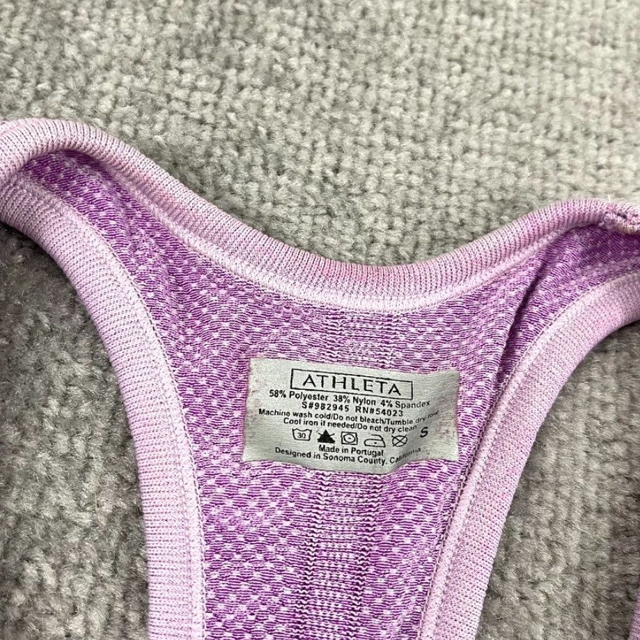 Athleta Athleta Tank Top Womens Small Purple Color Block Seamless Performance Size S / US 4 / IT 40 - 2 Thumbnail