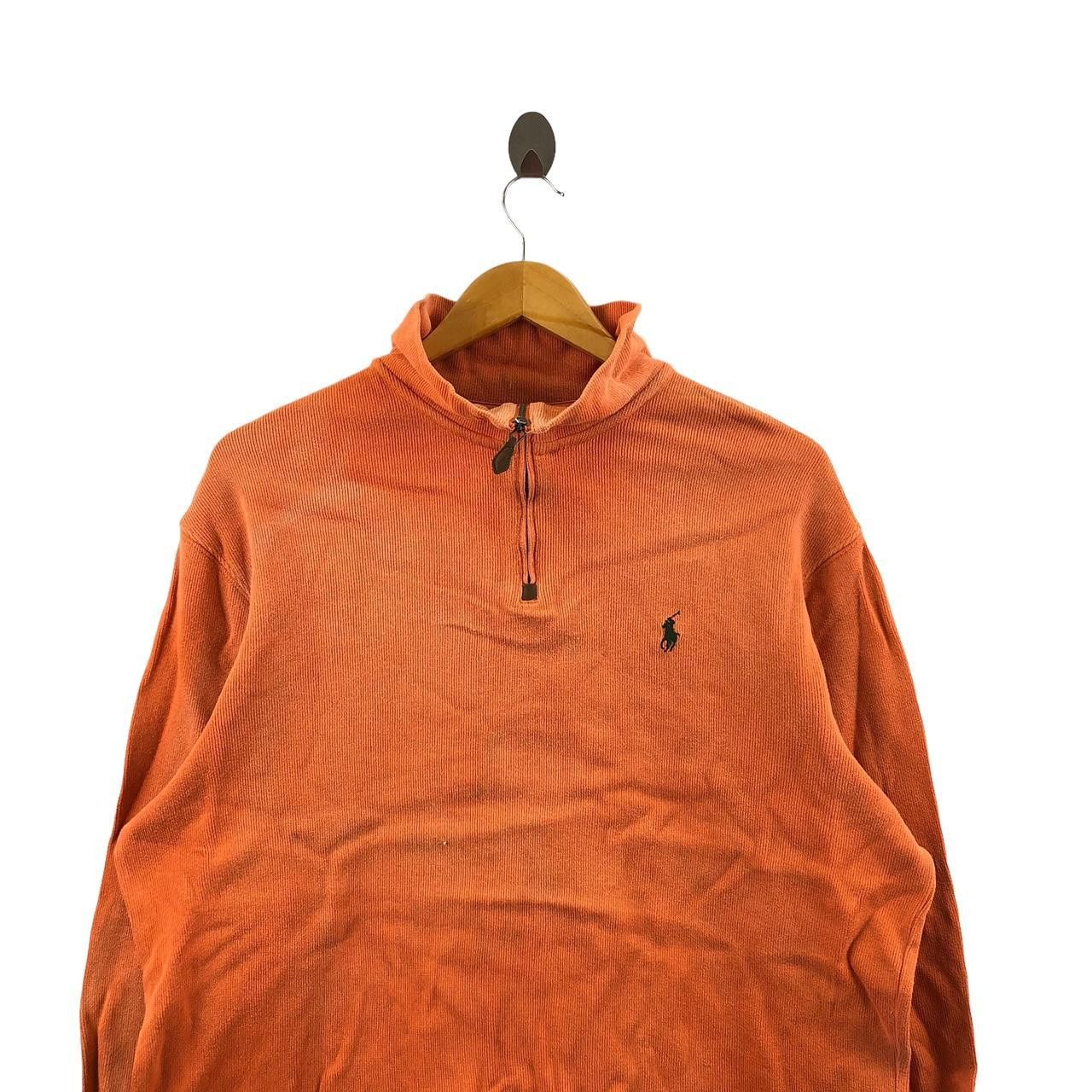 Polo Ralph Lauren Vintage 90’ POLO RALPH LAUREN Half Zipper Sweater Distress Size US XL / EU 56 / 4 - 3 Thumbnail