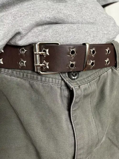 Japanese Brand × Vintage Star Rivet Belt (coffee brown) Size ONE SIZE - 4 Thumbnail