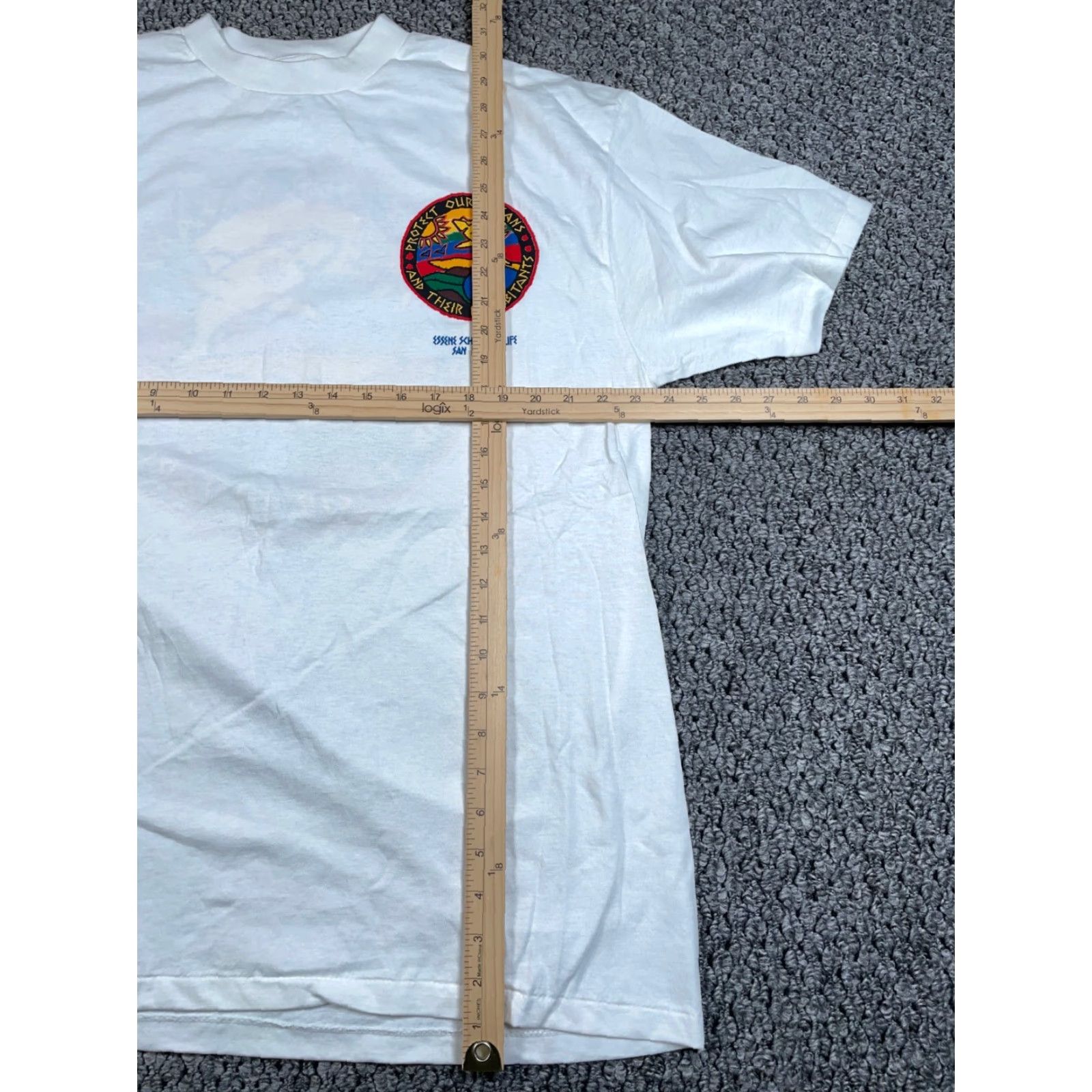Vintage VINTAGE School of Life Dolphins Shirt Adult XL White - 90s Nautical Graphic, Jamaica, Oneita Tag, Single Stitch Mens XL Size US XL / EU 56 / 4 - 5 Thumbnail