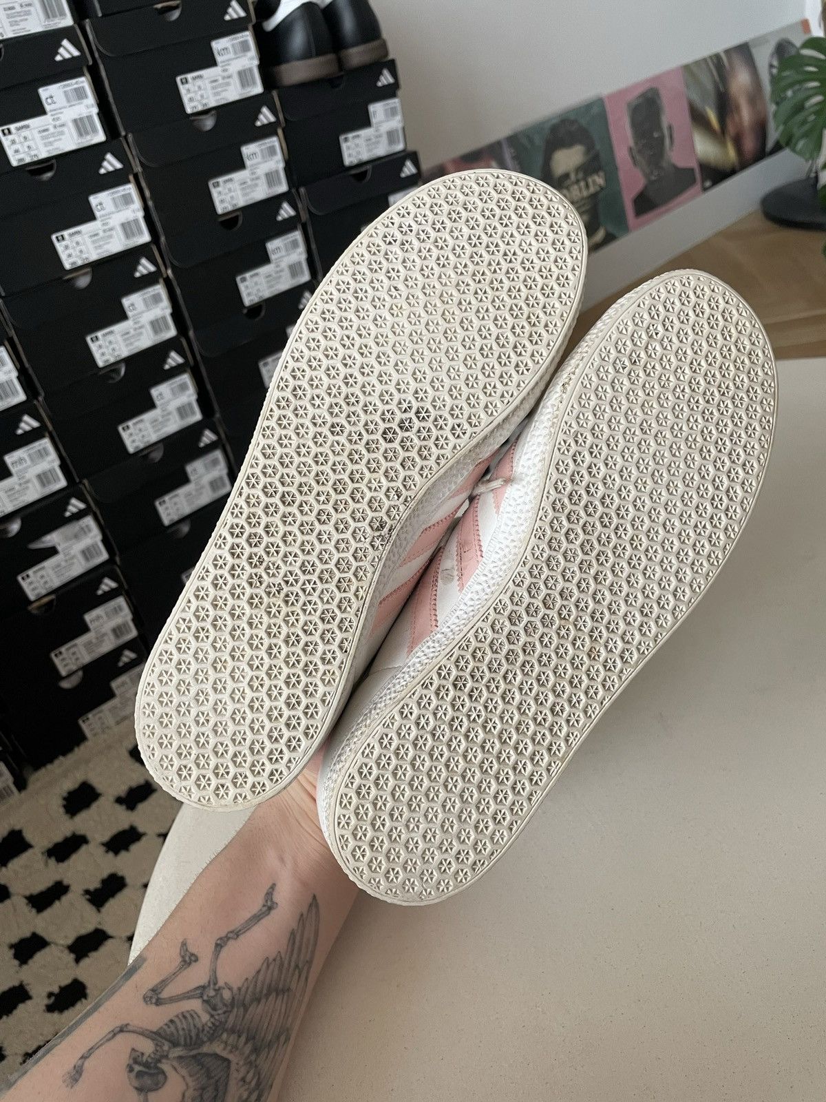 Adidas Adidas Gazelle Hype Low Sneakers Leatherl White Pink Rare Size US 5.5 / EU 38 - 8 Thumbnail
