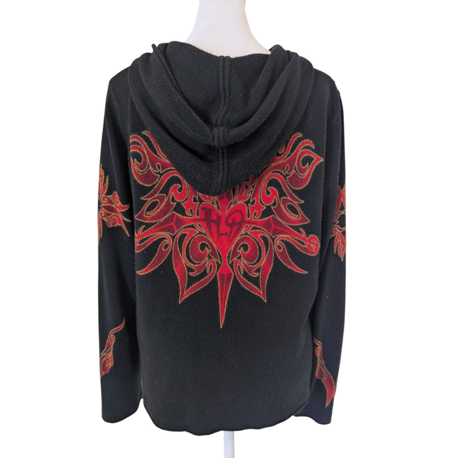 Harley Davidson Vintage Y2K Harley Davidson Red Heart Flame Knit Hoodie XL Size XL / US 12-14 / IT 48-50 - 2 Thumbnail