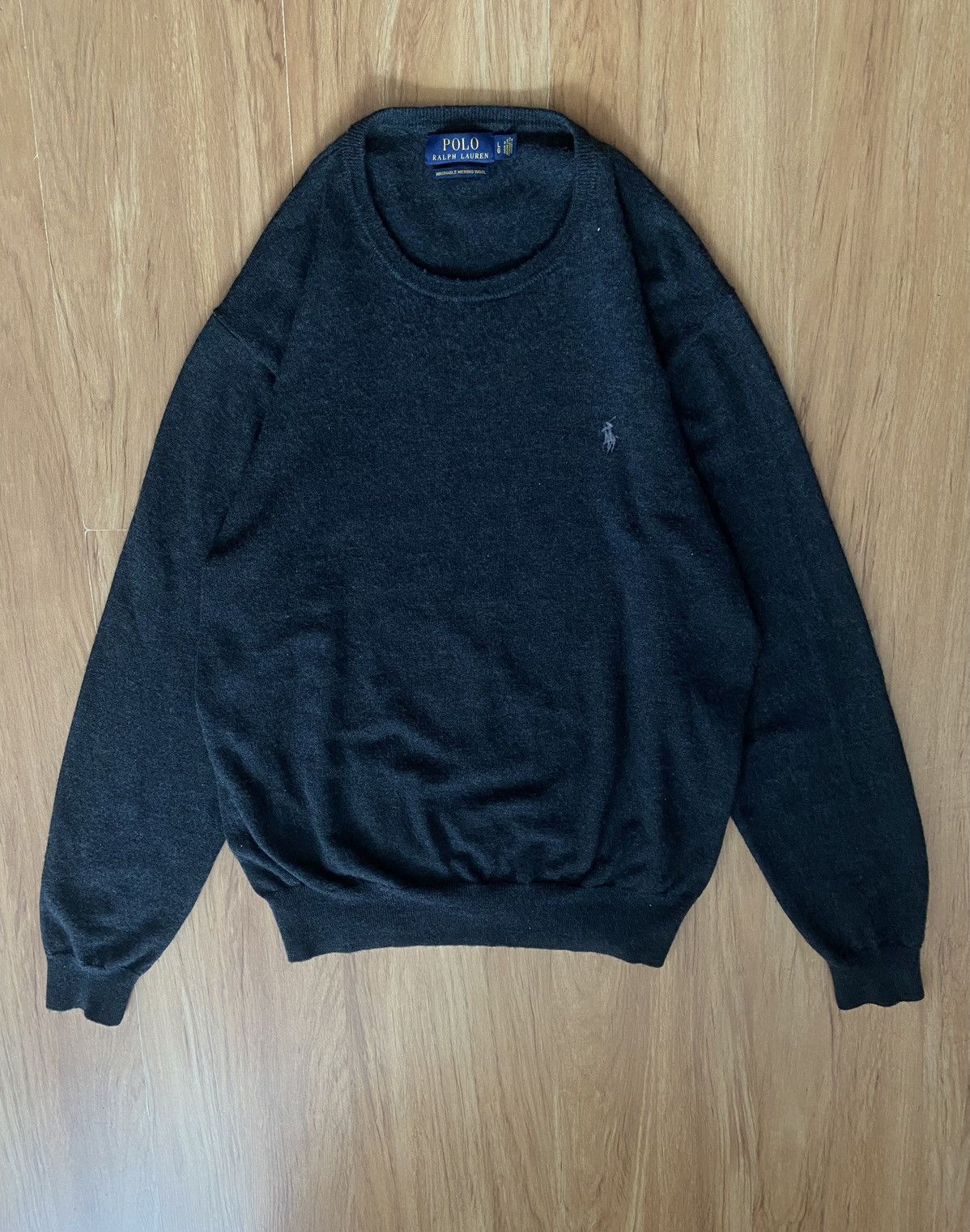 Polo Ralph Lauren Polo Ralph Lauren Merino Wool Crewneck Sweater Dark Grey Size US L / EU 52-54 / 3 - 1 Thumbnail