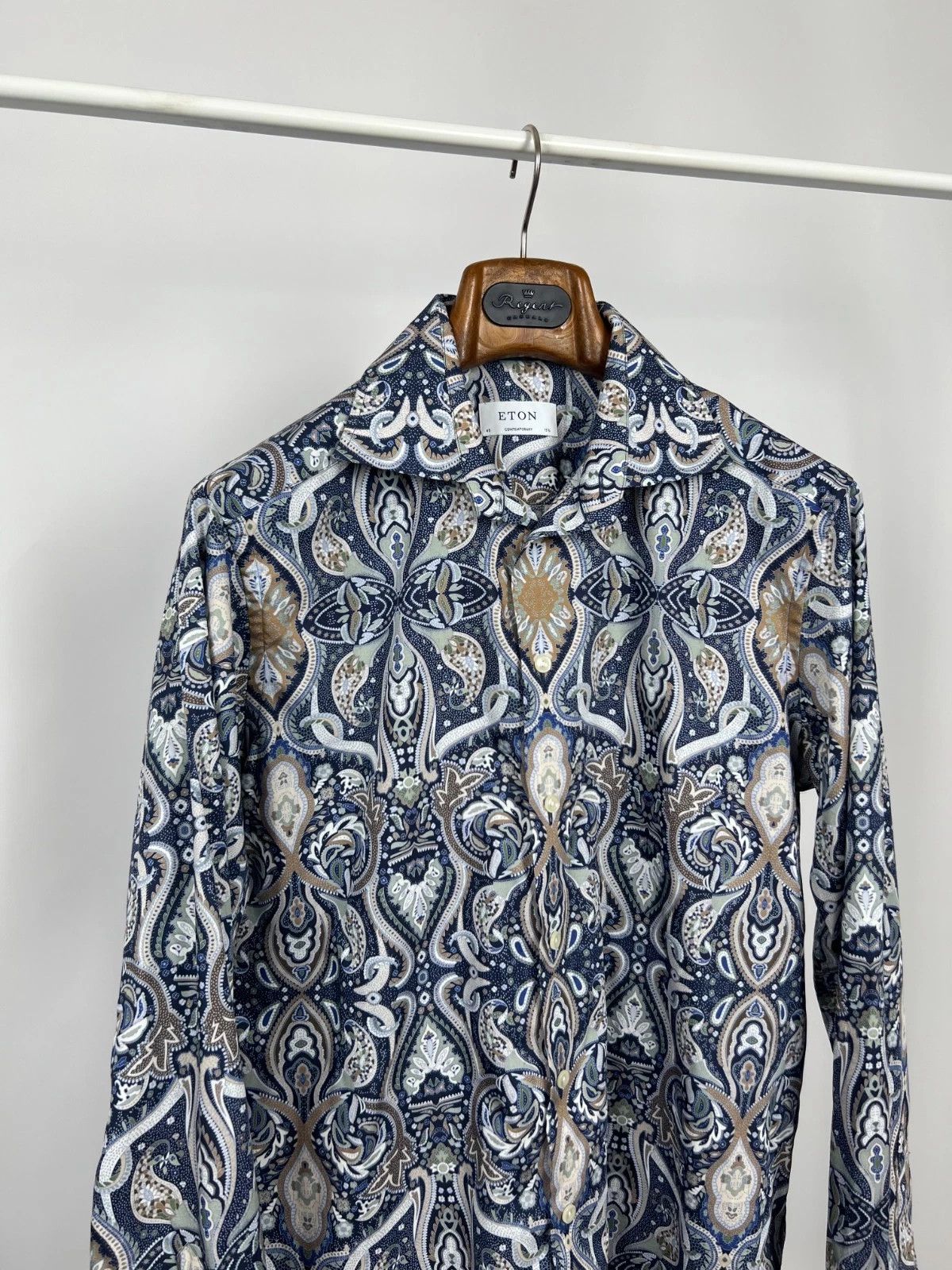 Eton Eton Contemporary Abstract Multicolor Shirt Long Sleeve Size US M / EU 48-50 / 2 - 2 Thumbnail