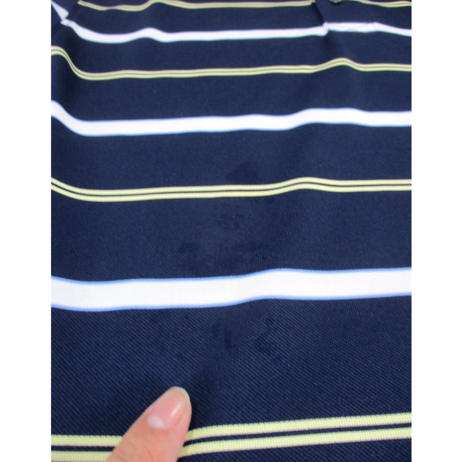 Footjoy FootJoy Mens Golf Polo Shirt Short Sleeve Medium Navy Blue Striped Breathable Regular Fit Size US M / EU 48-50 / 2 - 3 Thumbnail