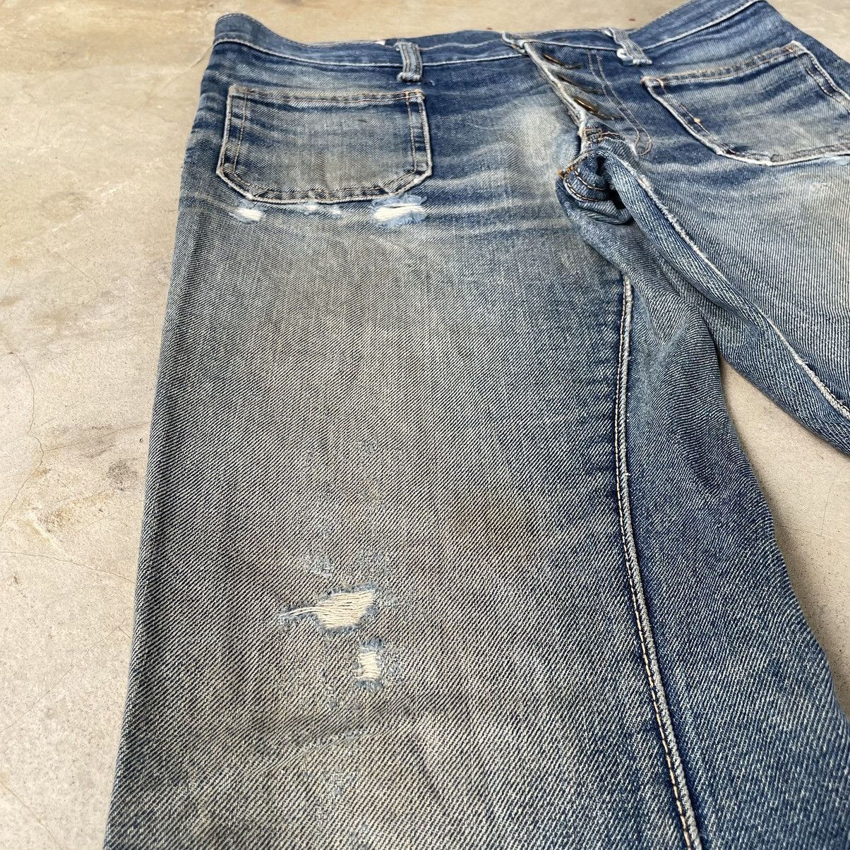 If Six Was Nine Rare Vintage 80s Edwin Distressed Flare Faded Mud Wash Denim Size US 31 - 11 Thumbnail