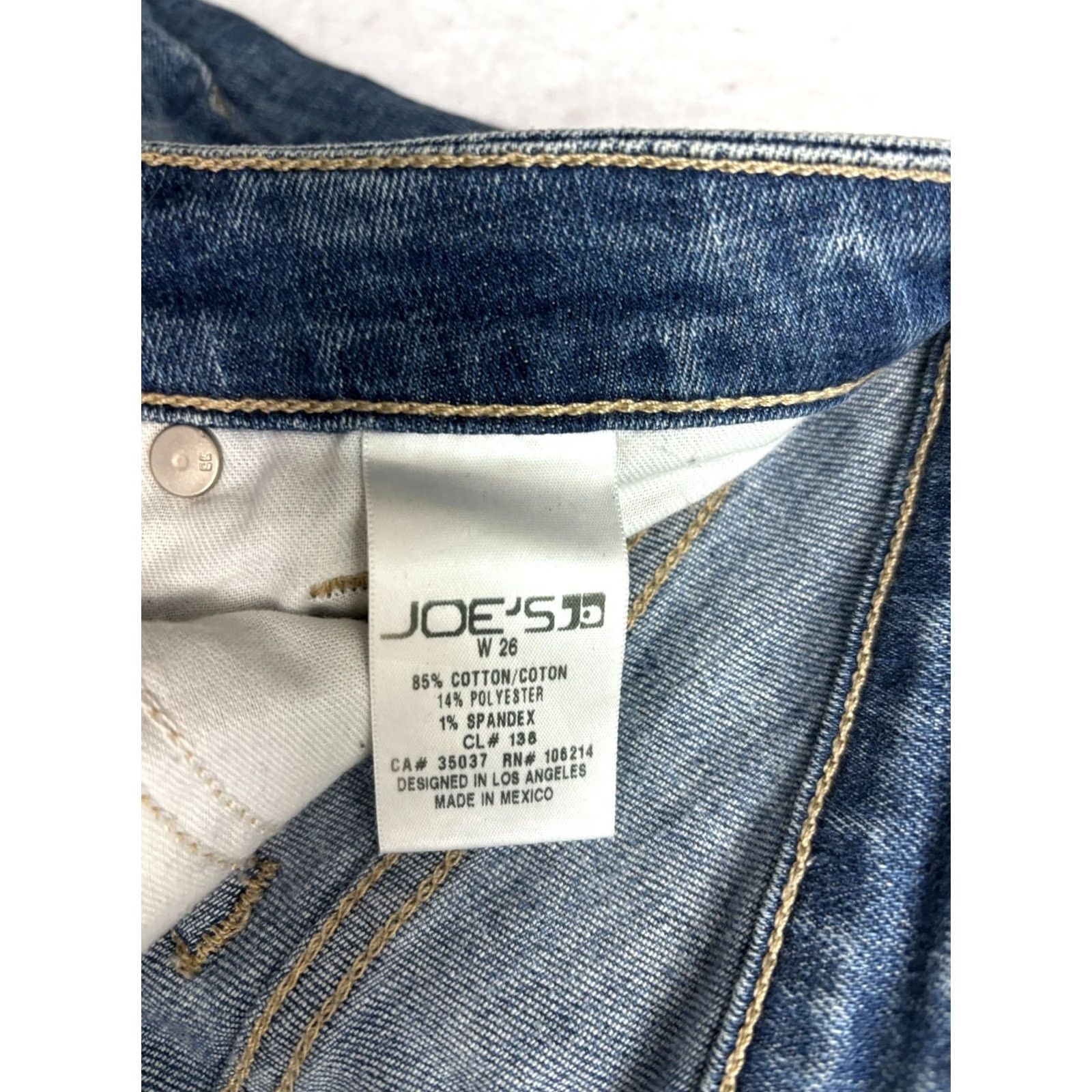 Vintage Joes Jeans Skinny Ankle Blue Denim Distressed Raw Hem Stretch Womens 26 (28x28) Size 26" / US 2 / IT 38 - 6 Thumbnail