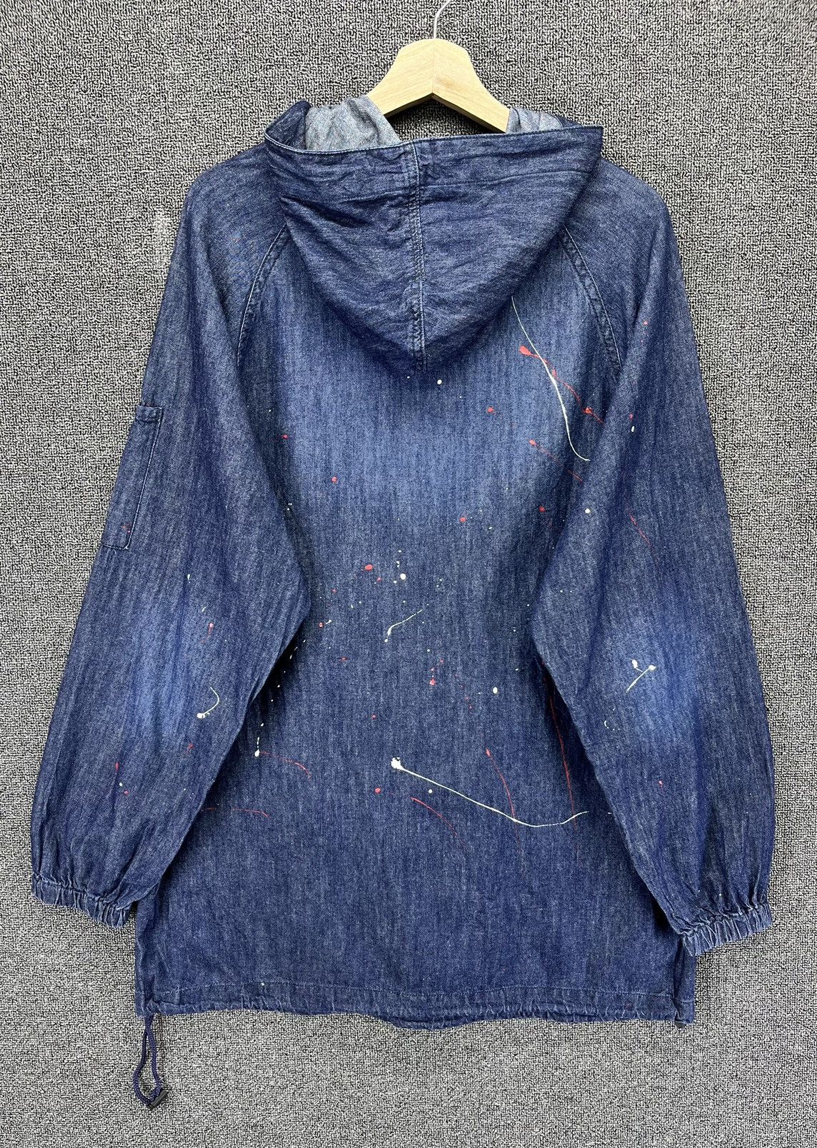 Japanese Brand Vintage Blue B Hoodie Japanese Denim Anorak Size US L / EU 52-54 / 3 - 5 Thumbnail
