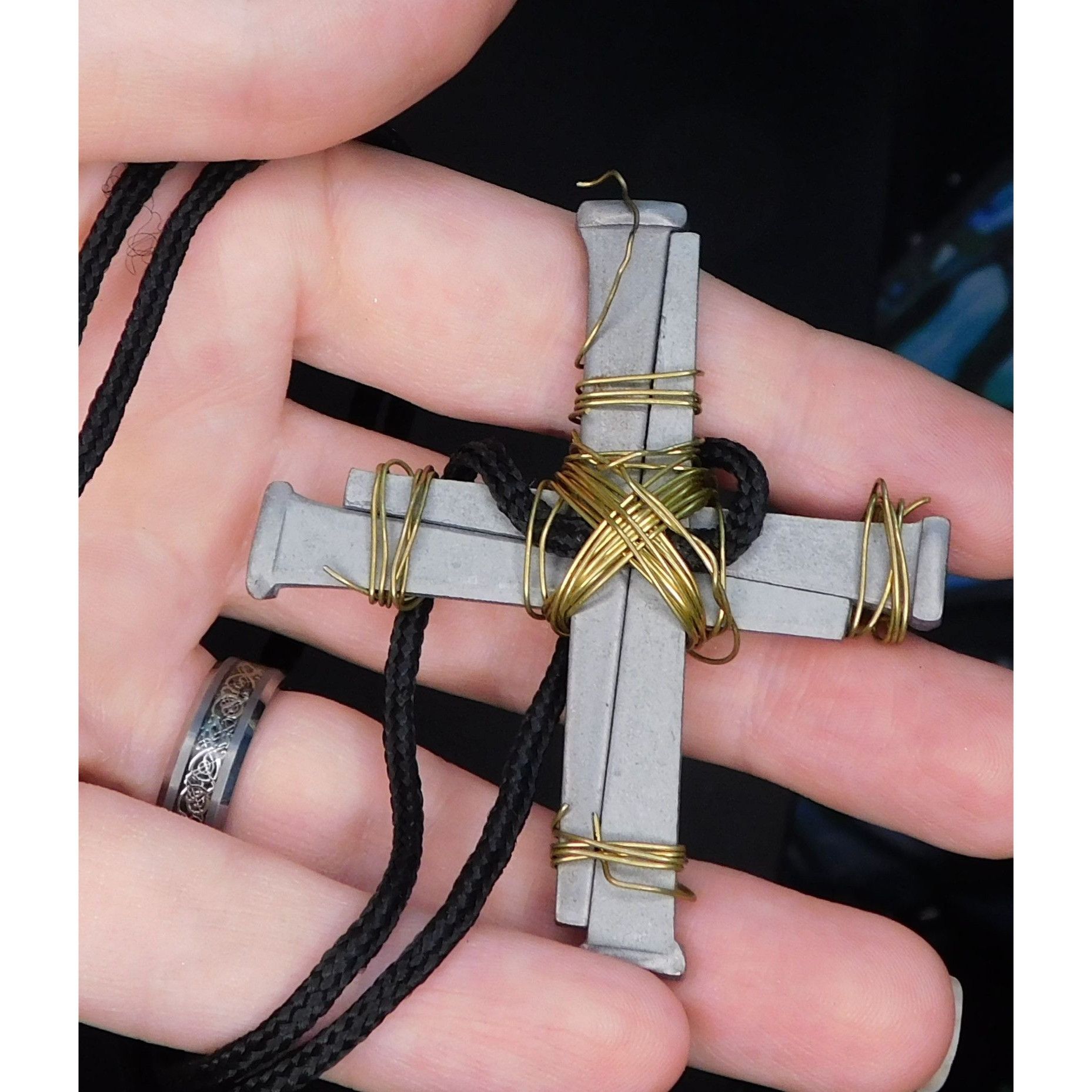 Helly Hansen Handmade Metal Spike Brutalist Cross Necklace Size ONE SIZE - 1 Thumbnail