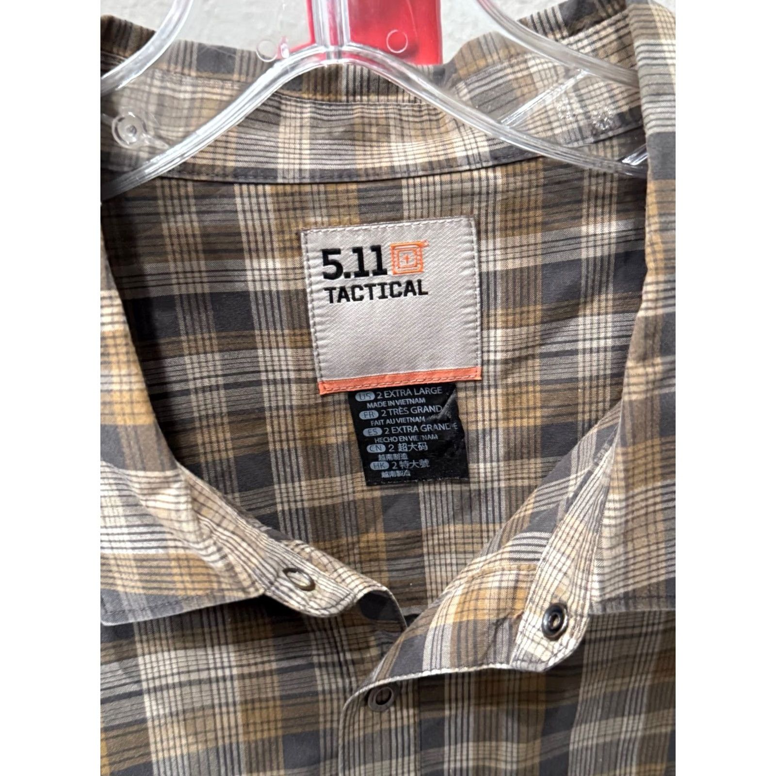 Vintage 511 Tactical Shirt Long Sleeve Dark Plaid 2XL XXL Mens Size US XXL / EU 58 / 5 - 4 Thumbnail