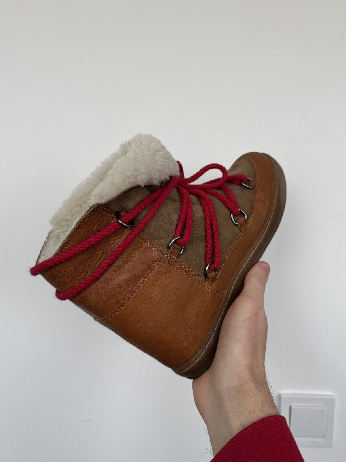 Isabel Marant Isabel Marant Nowles Wedge Snow Boots | Shearling & Leather Size US 9.5 / IT 39.5 - 4 Thumbnail