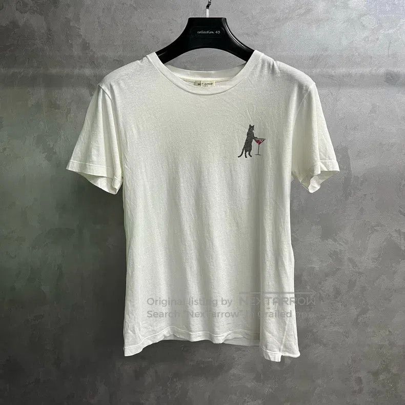 Saint Laurent Paris Saint Laurent Paris White Solid Color Crew Neck Short Slee Size US XS / EU 42 / 0 - 1 Thumbnail