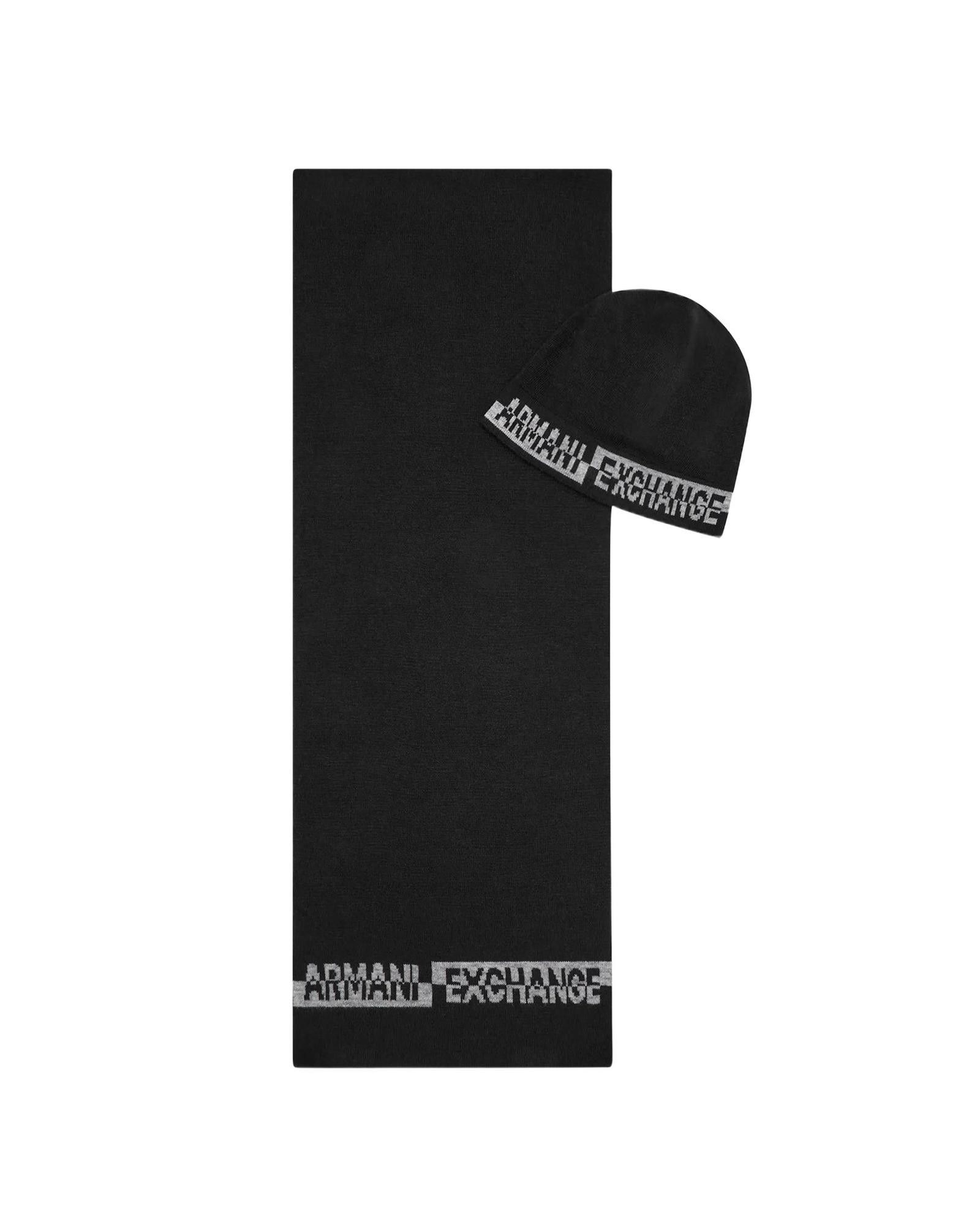 image of Armani Exchange Printed Scarf in Black, Men's