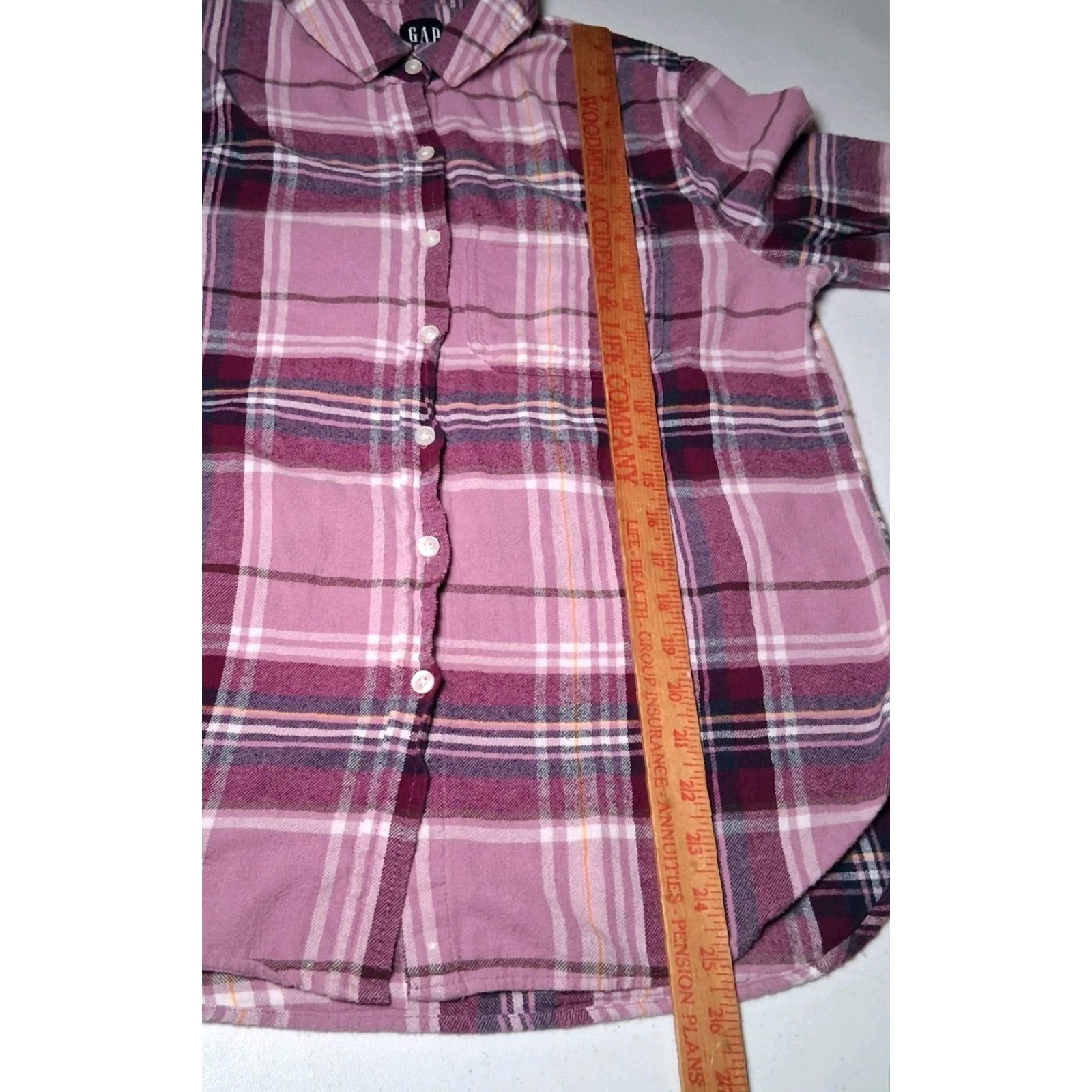 Gap **Gap Women's Medium Purple Plaid Flannel Collared Button-Up Shirt** User: Gap Women's Medium Purple Plaid Collared Button-Up Flannel Shirt ** Size M / US 6-8 / IT 42-44 - 6 Thumbnail