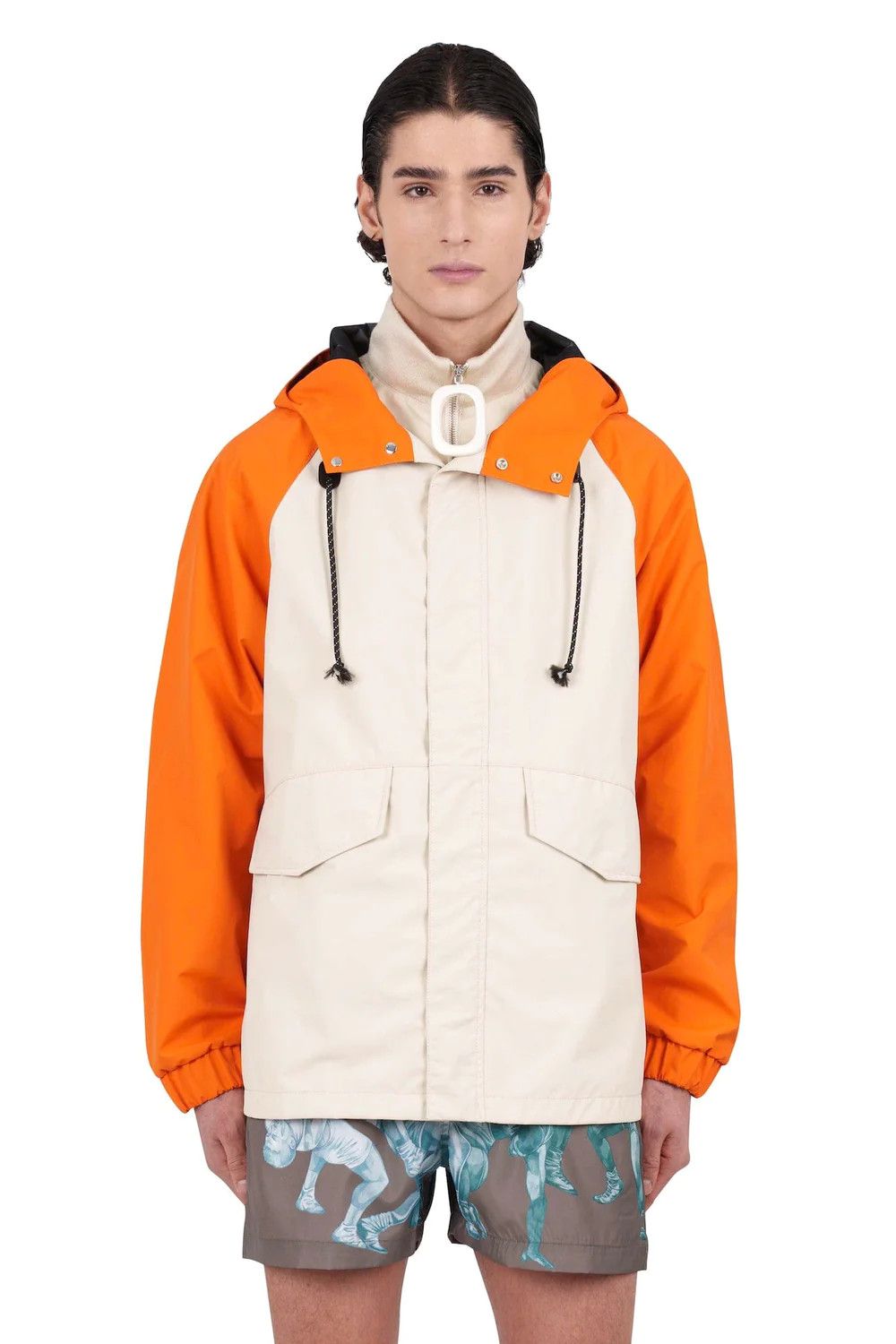 JW Anderson JW Anderson beige orange colorblock hood parka jacket Medium Size US M / EU 48-50 / 2 - 2 Thumbnail