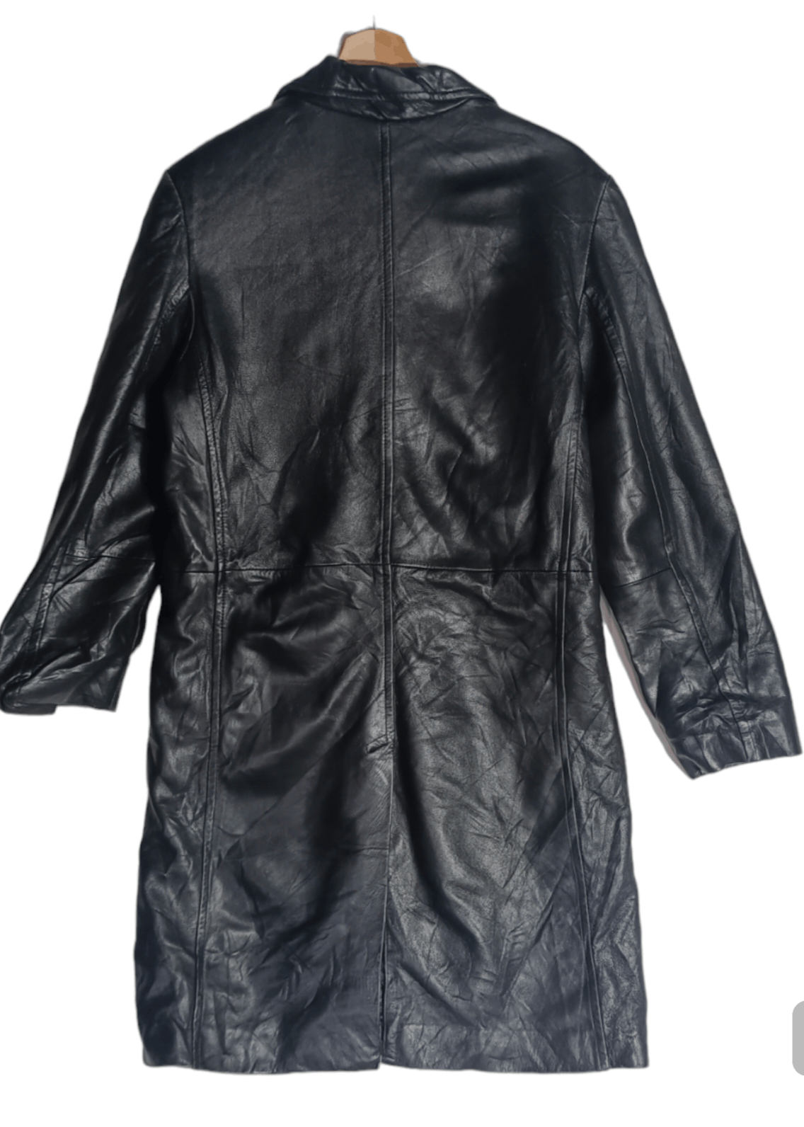 Genuine Leather × If Six Was Nine Vintage💥 Pantera X Black Leather Trench Coat Jacket Size US M / EU 48-50 / 2 - 2 Thumbnail