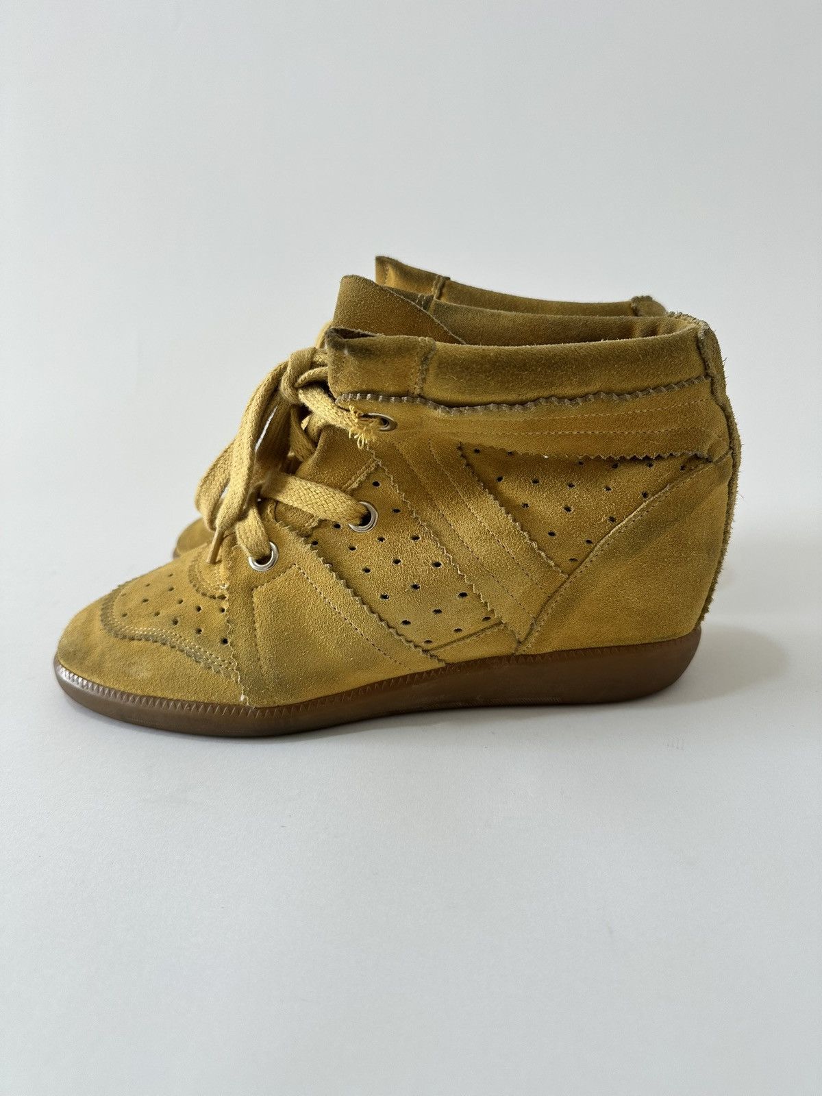 Isabel Marant Etoile Isabel Marant Mustard Yellow Suede Etoile Wedge40 Size US 10 / IT 40 - 3 Thumbnail