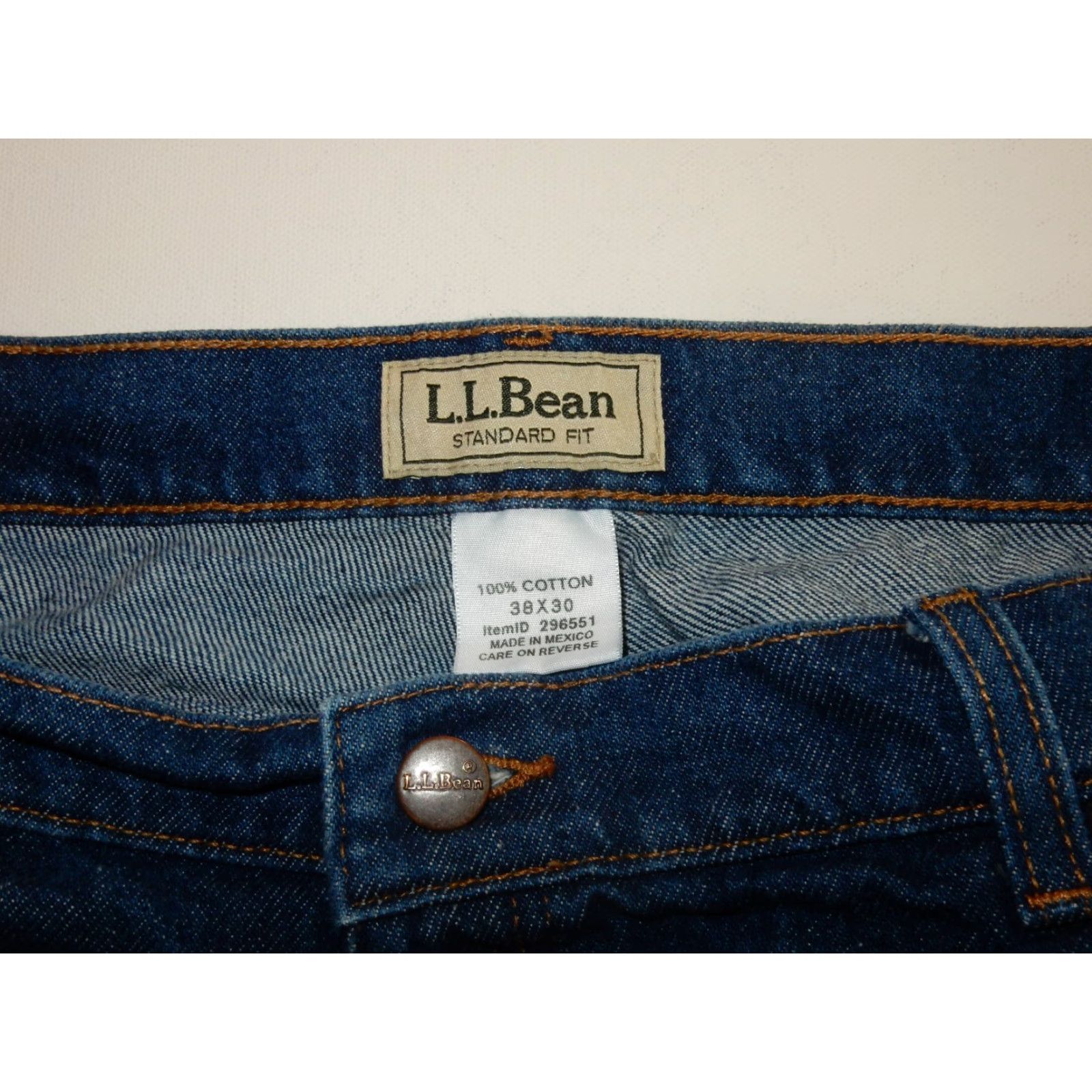 Vintage VINTAGE L.L. Bean Men's Jeans Size 38x30 Regular Fit Blue Straight Cotton Casual Size US 38 / EU 54 - 5 Thumbnail
