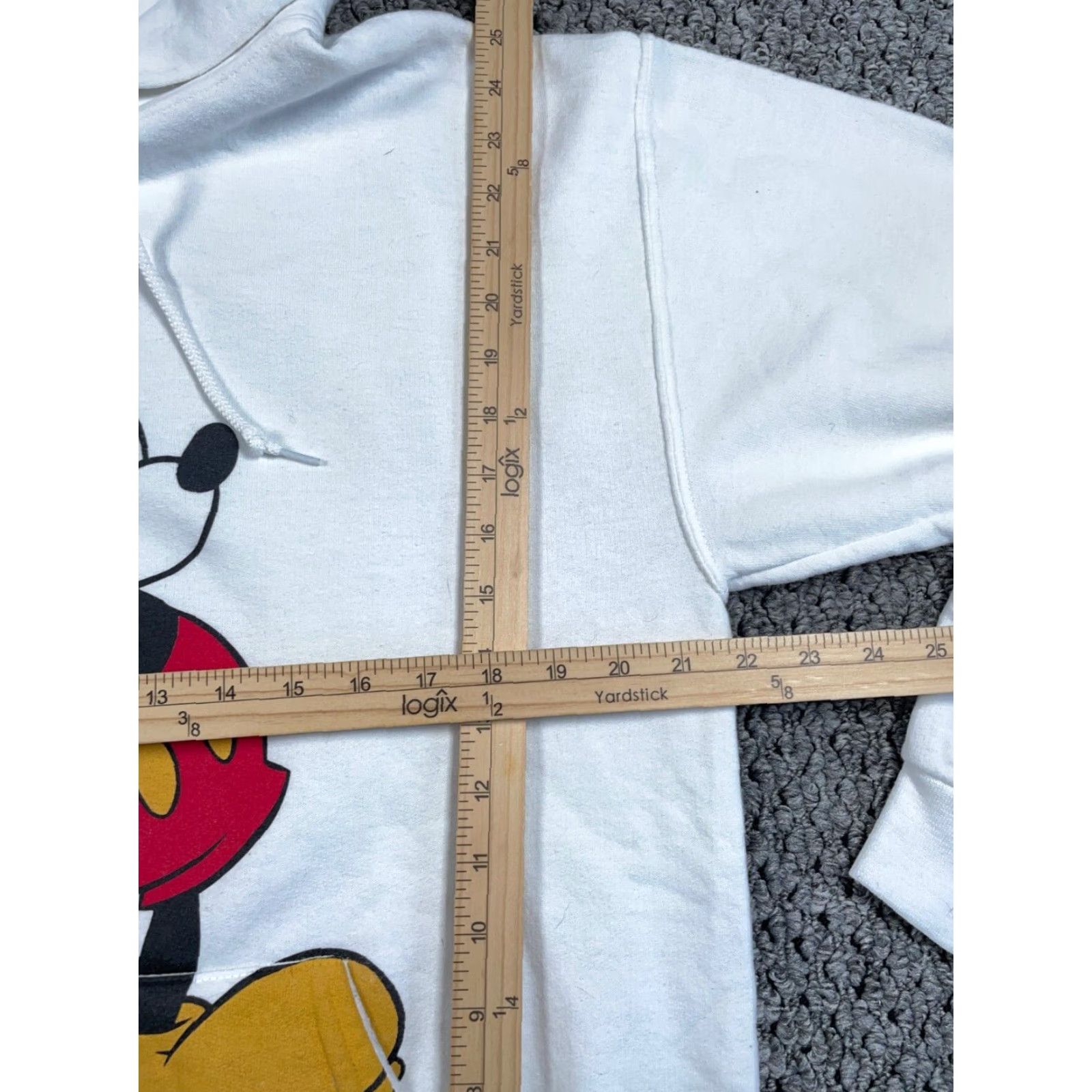 Disney Disney Mickey Mouse Print Hoodie Adult Large White Sweatshirt 50-50 Y2K Vintage Cartoon 90s Mens Pullover Hoodie Size US L / EU 52-54 / 3 - 6 Thumbnail