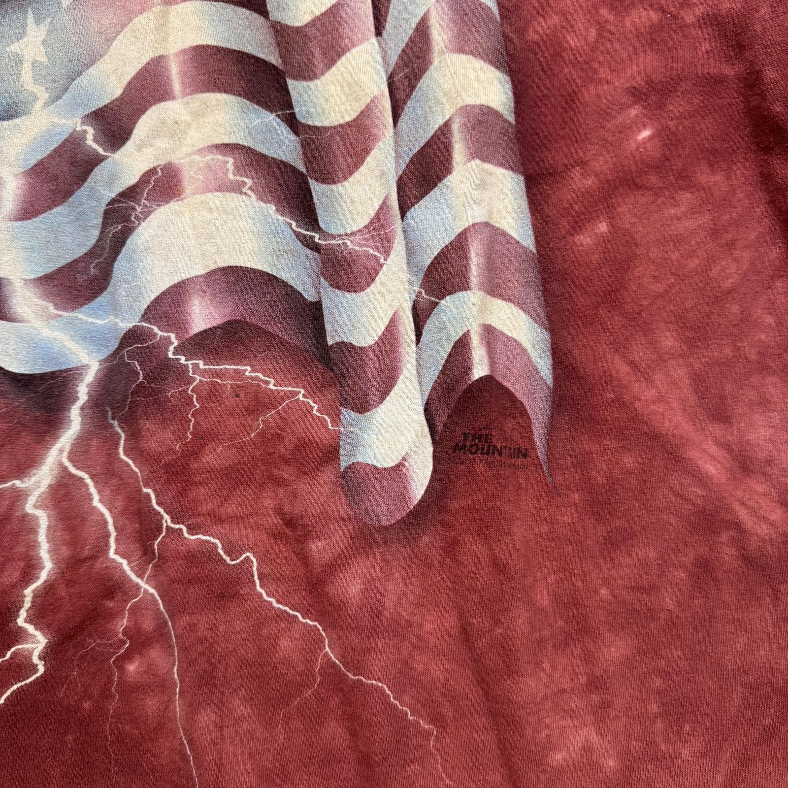 The Mountain The Mountain Lightning American Flag Y2K Graphic T-Shirt Size US XXL / EU 58 / 5 - 4 Thumbnail