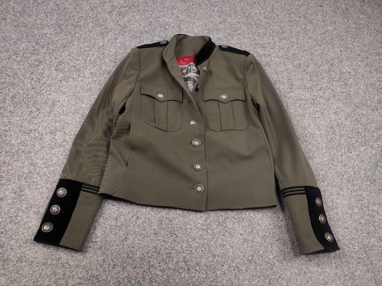 The Kooples The Kooples Short Khaki Military Button pocket Blazer Jacket Size S / US 4 / IT 40 - 4 Thumbnail