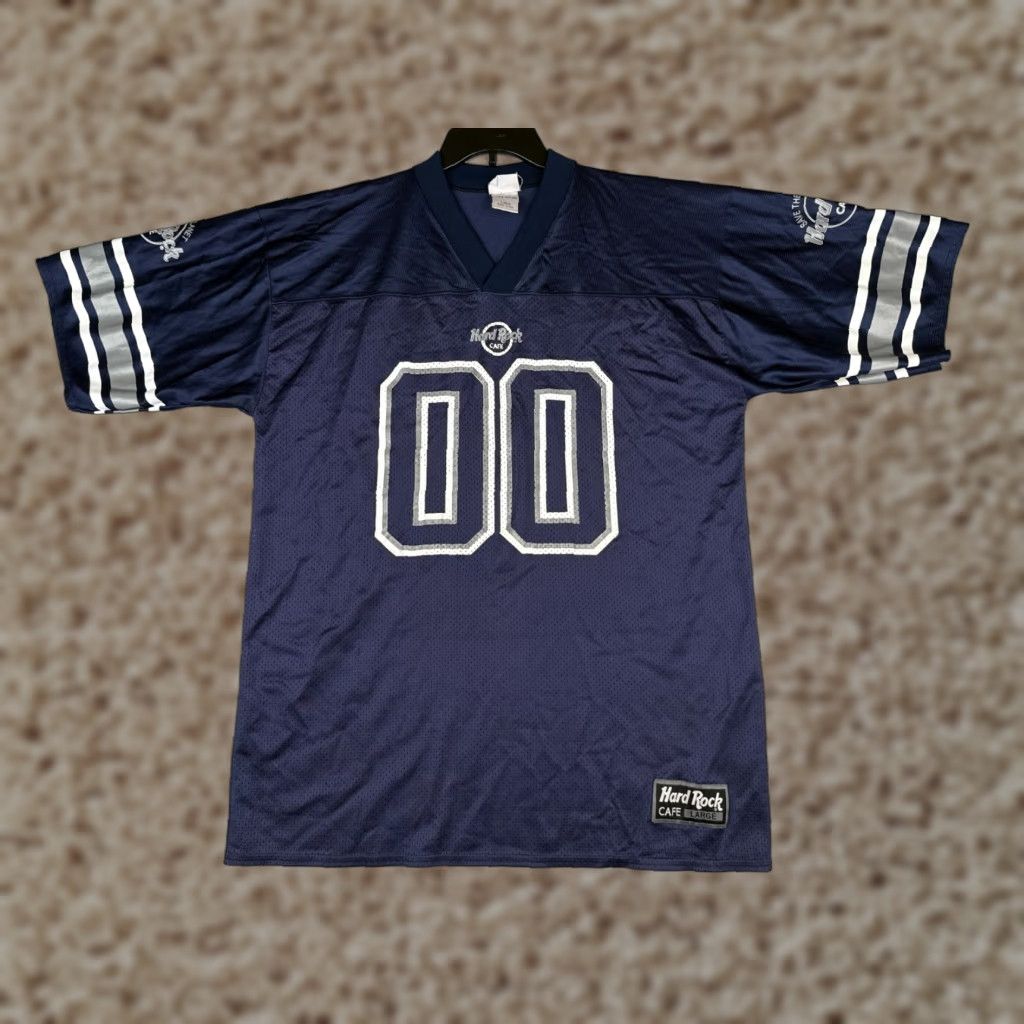 Hard Rock Cafe VINTAGE Hard Rock Cafe Football Jersey Adult Large Blue #00 Denver Made USA Shirt Mens L Blue Football USA 00 Denver Hard Rock Cafe Jersey Size US L / EU 52-54 / 3 - 1 Thumbnail
