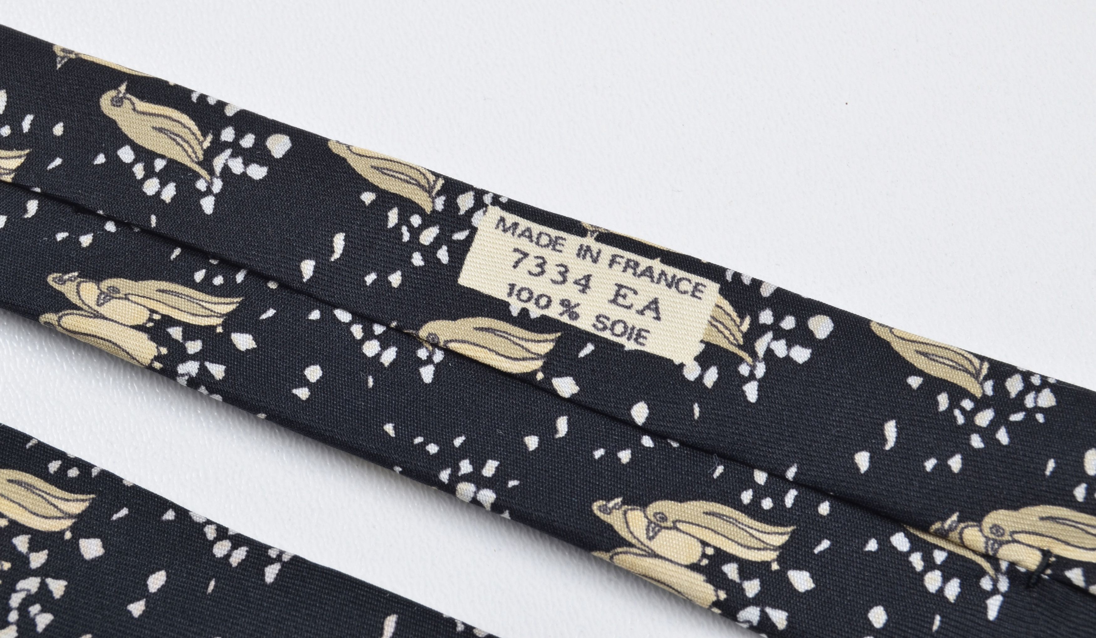 Hermes Hermes Paris 7334 EA Silk Black Penguin Tie Size ONE SIZE - 6 Thumbnail