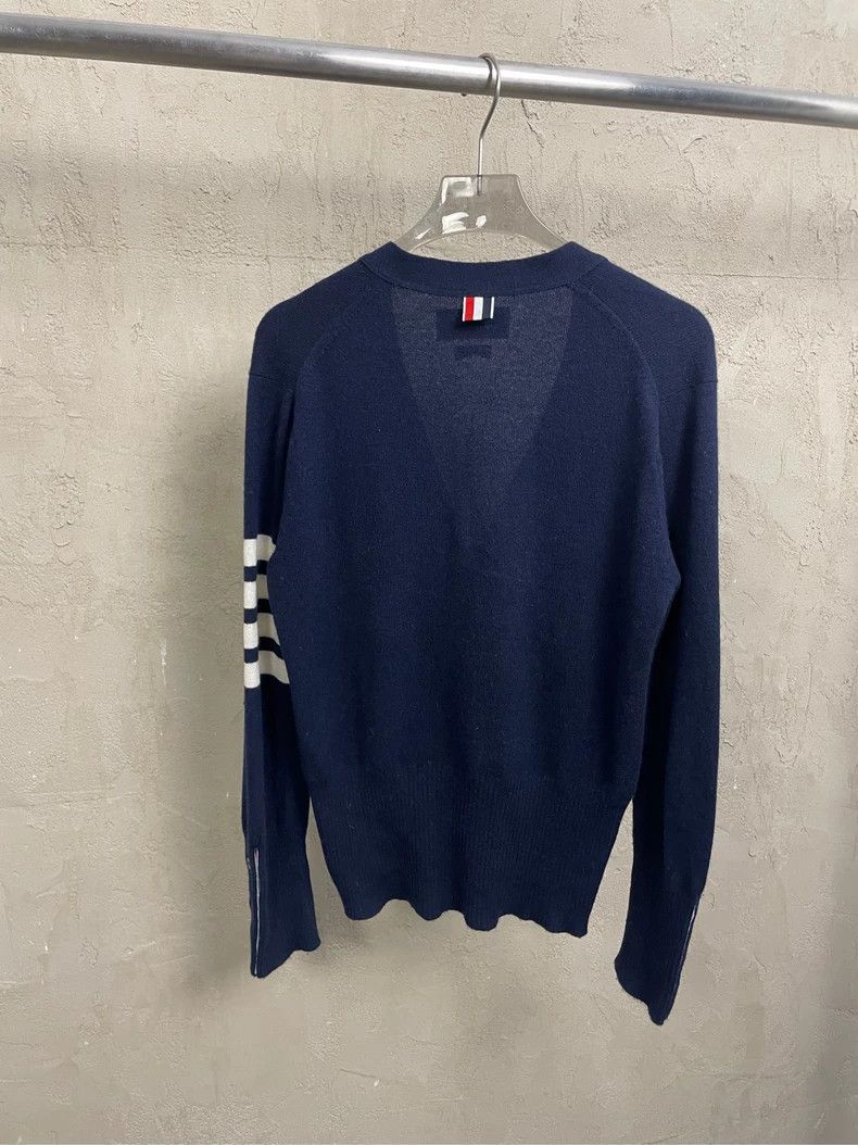 Thom Browne Thom Browne Dark blue four-striped cashmere cardigan jacket Size US S / EU 44-46 / 1 - 2 Thumbnail