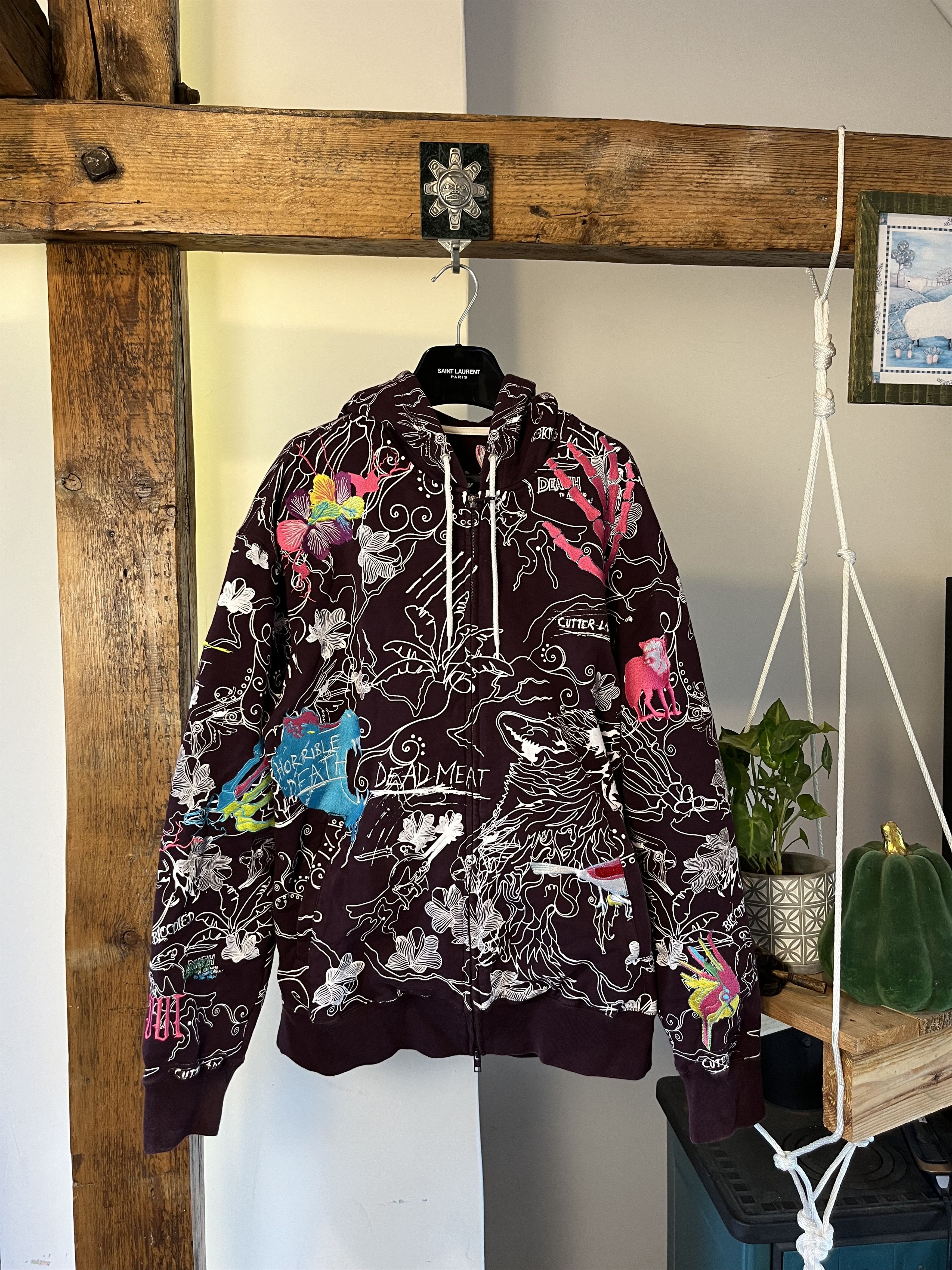 image of Y2K Artful Dodger Fullprint Jesse Pinkman Style Hoodie in Purple, Men's (Size XL)