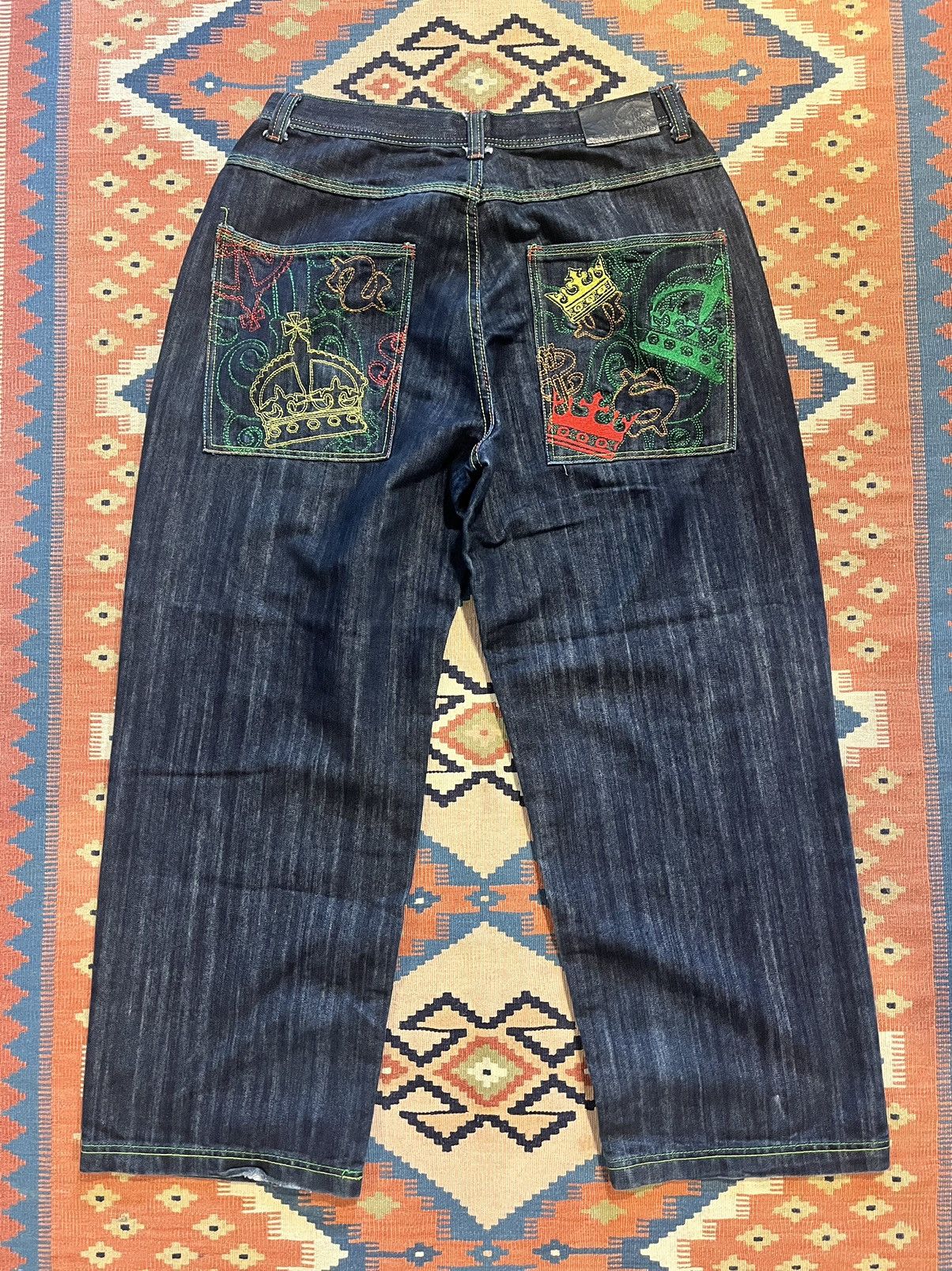 Vintage Vintage Y2K JNCO style wide leg baggy denim embroidered RARE Size US 36 / EU 52 - 1 Thumbnail