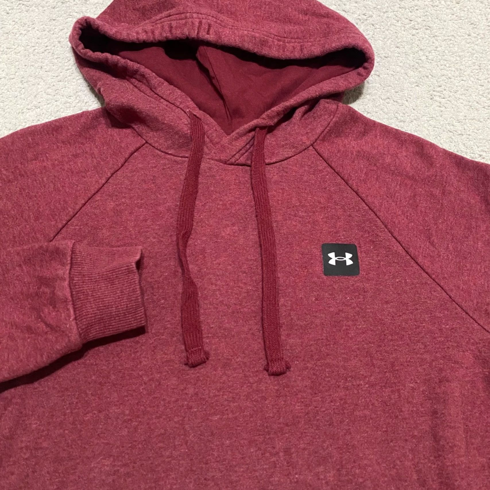 Under Armour Under Armour Mens Small Hoodie Hooded Sweatshirt Red Pullover Long Sleeve Raglan Shirt Mens Small Red Hooded Pullover Sweatshirt Raglan Under Armour Size US S / EU 44-46 / 1 - 5 Thumbnail