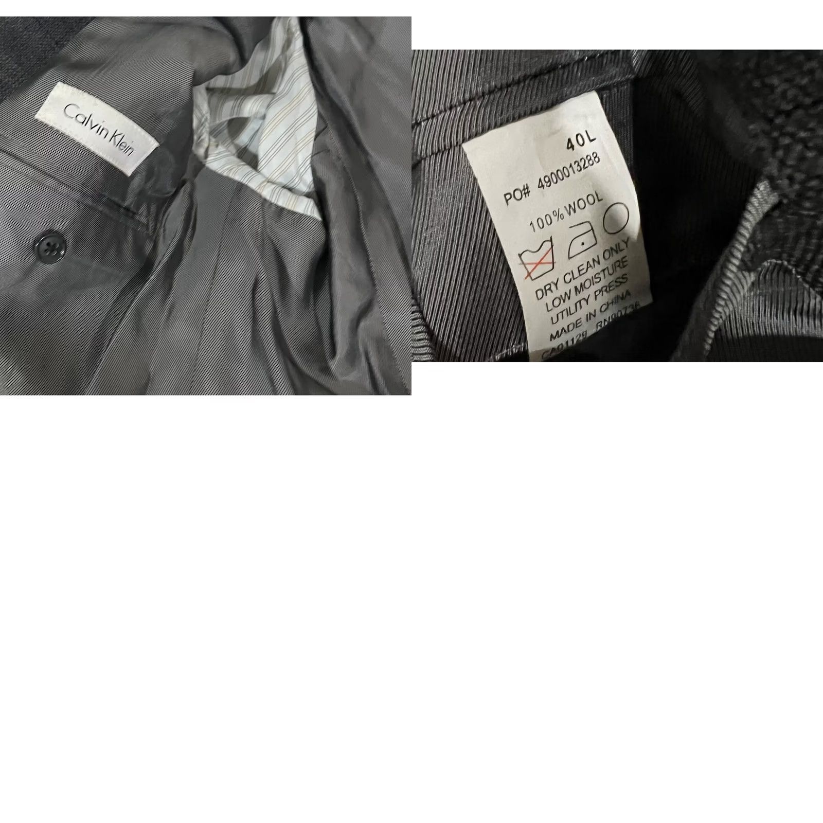 Calvin Klein Calvin Klein Wool Sport Coat Blazer Size 40L Mens Gray Plaid Windowpane Jacket Blazer Wool Sport Coat Mens 40L Gray Windowpane Plaid Calvin Klein Size 40R - 8 Thumbnail