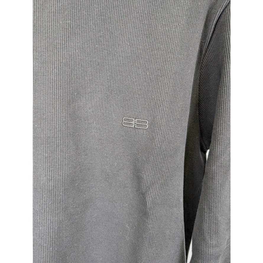 Balenciaga o1rshd1 Ribbed Jersey Stretch E. Long Sleeves Shirt in Black Size US M / EU 48-50 / 2 - 5 Thumbnail
