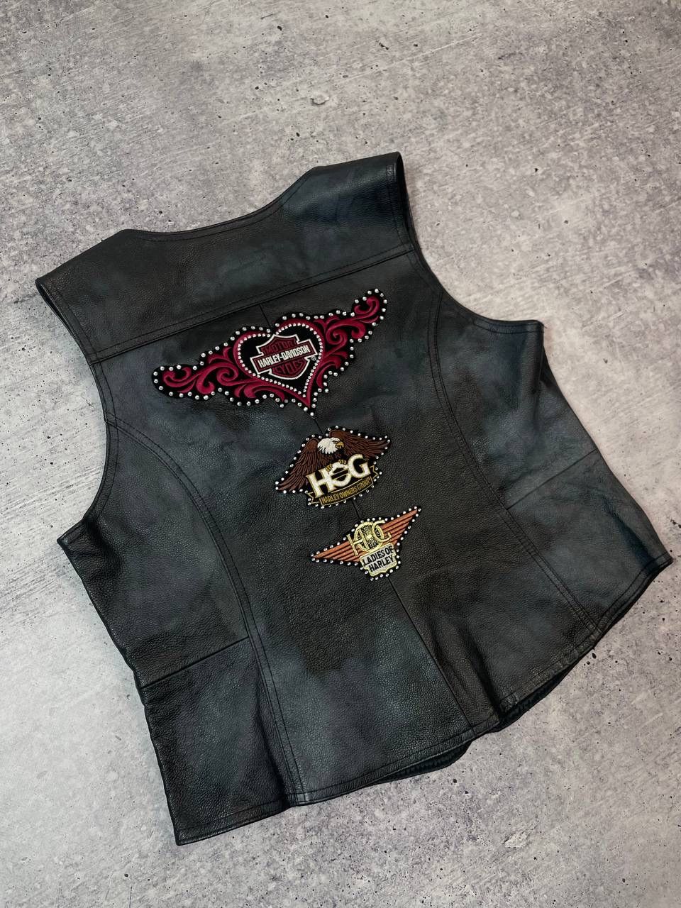Harley Davidson Vintage Harley Davidson Women Leather Vest Y2K Size L / US 10 / IT 46 - 2 Thumbnail