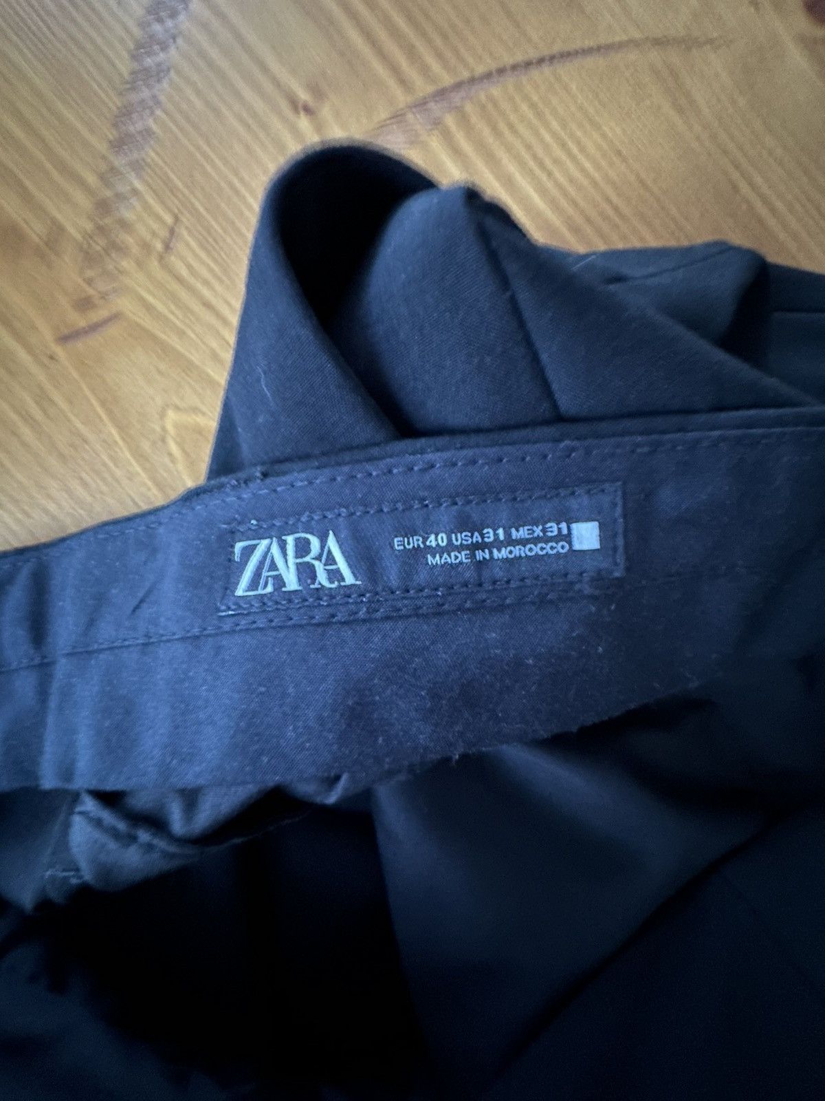 Zara Zara Pleated Black Oversized Pants Size US 31 - 8 Thumbnail