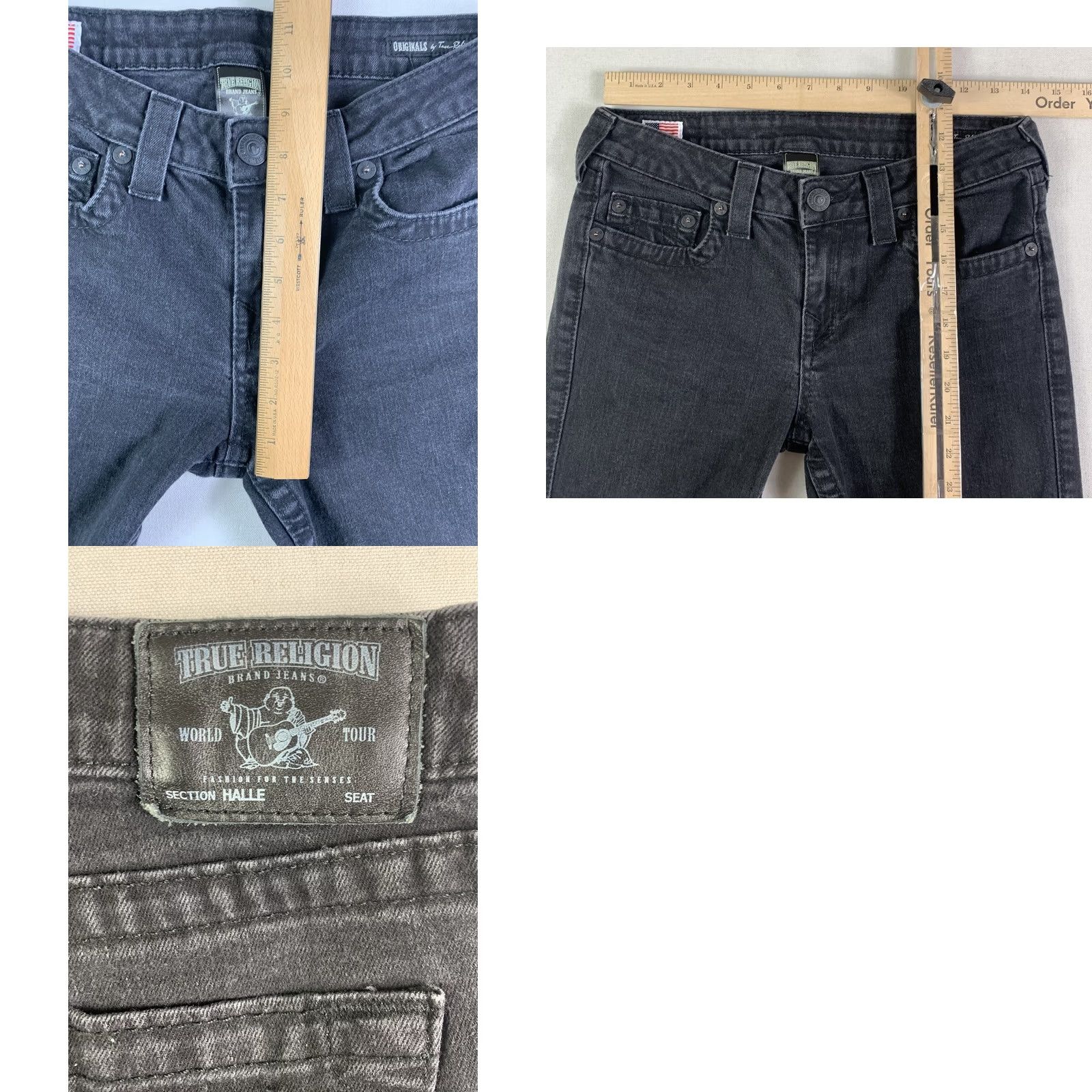 True Religion True Religion Black Denim Jeans Women 28 Halle Made in USA (fits 28x29) WAXN95CR0 Size 28" / US 6 / IT 42 - 8 Thumbnail