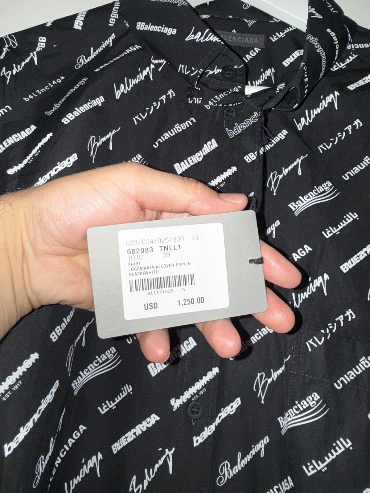Balenciaga Balenciaga Signature Print Button-Up 39 Size US S / EU 44-46 / 1 - 15 Thumbnail