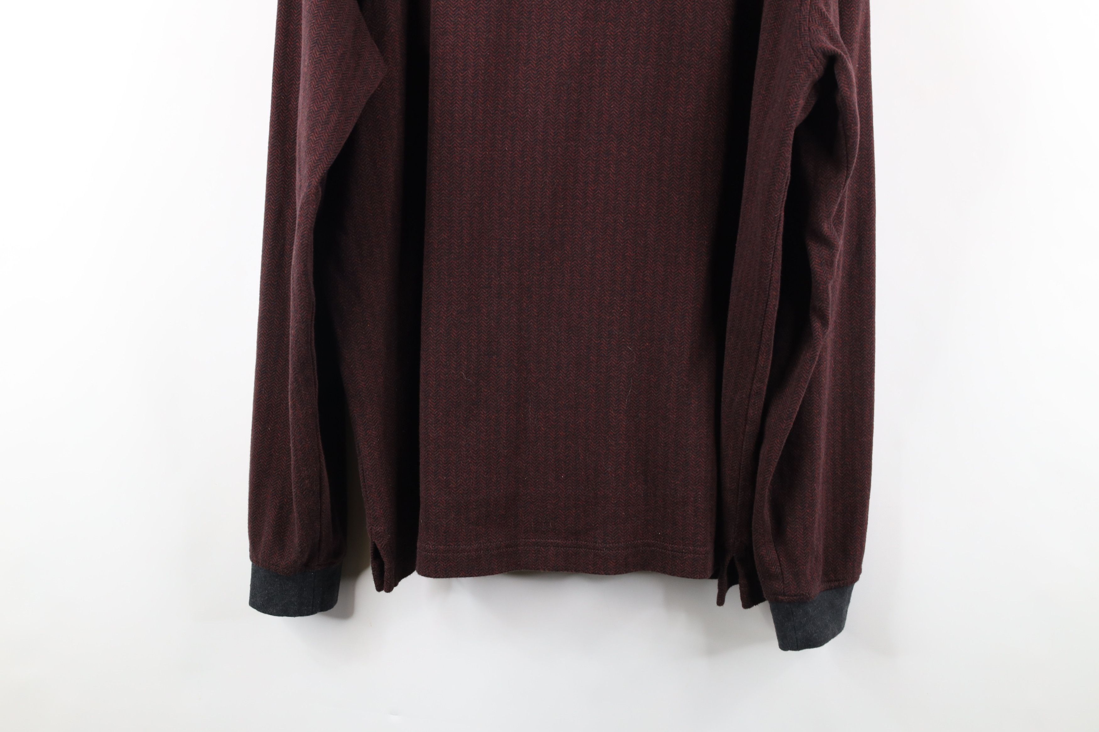 Lands' End × Vintage Vintage 90s Lands End Herringbone Long Sleeve Rugby Shirt Size US L / EU 52-54 / 3 - 10 Thumbnail