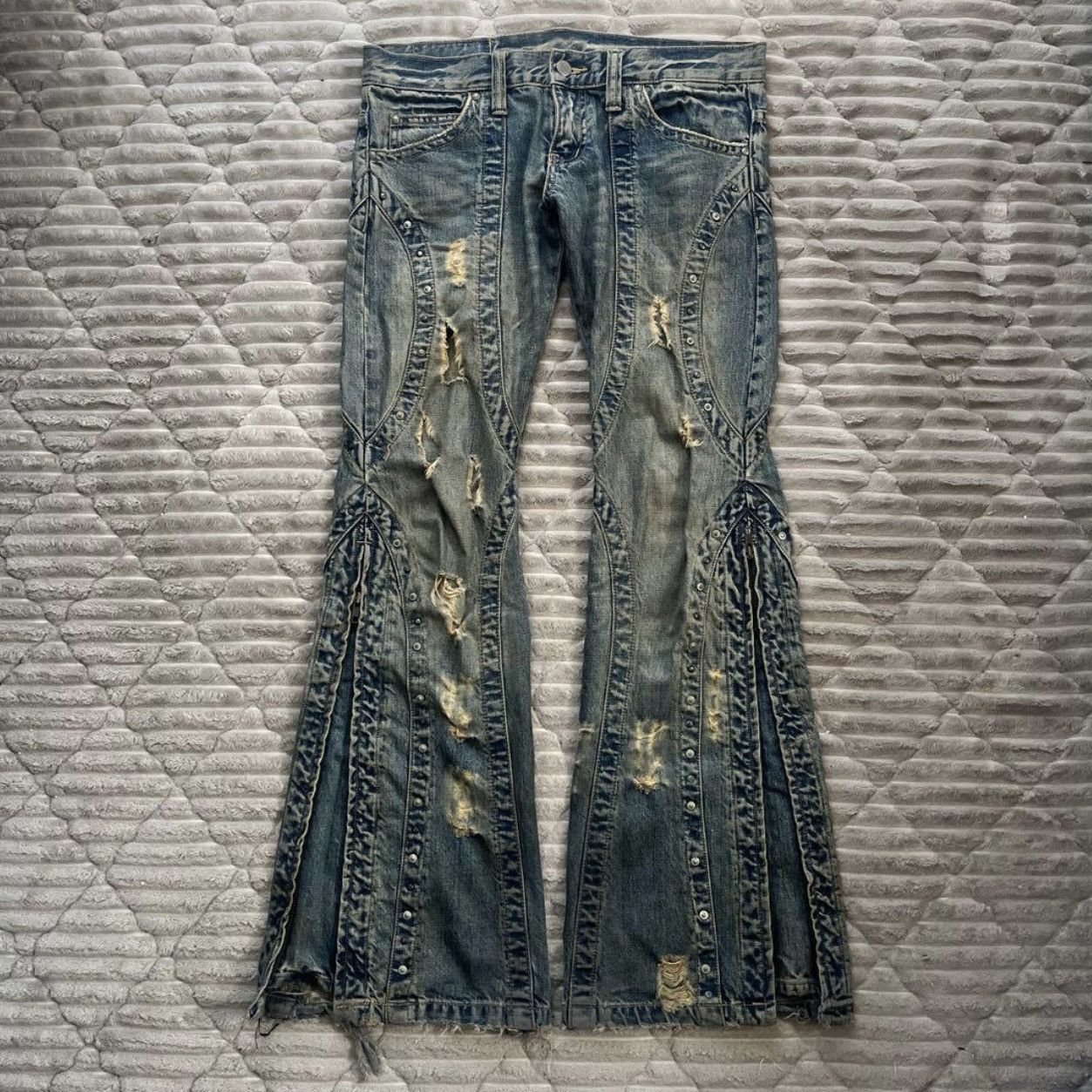 Tornado Mart 00s Vintage Tornado Mart Archive Flare Pants Size US 30 / EU 46 - 1 Thumbnail