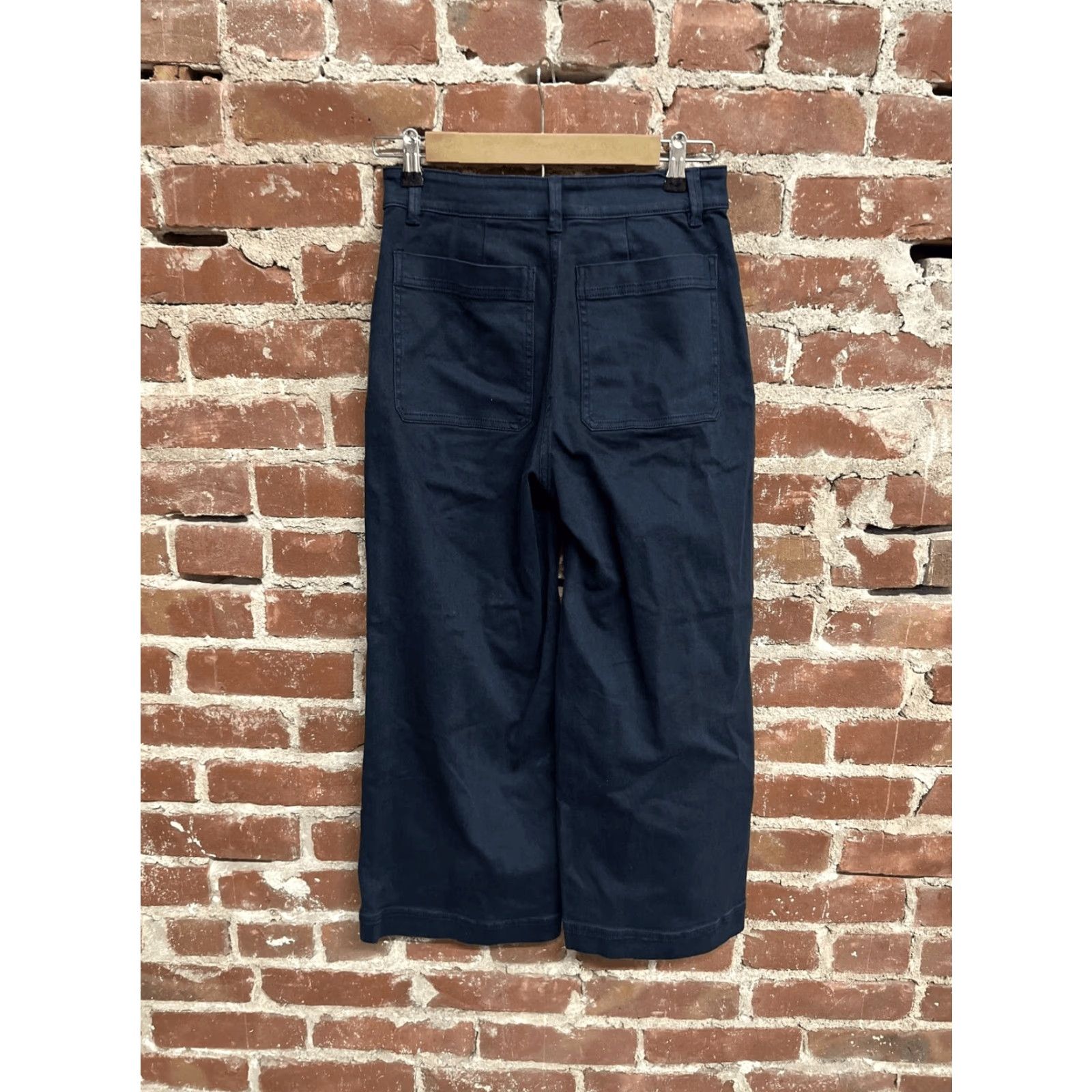 Everlane VINTAGE Everlane Pants Wide-Leg Cropped Denim Blue 2 Womens Regular NWT Fall Spring Summer Winter Size 26" / US 2 / IT 38 - 2 Thumbnail