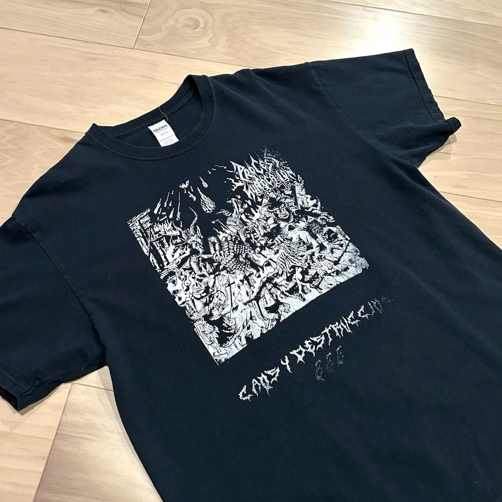 Gildan Process Of Suffocation Death Metal Band Tee Shirt Size Large Old School Short Sleeve Mens Size US 33 - 2 Thumbnail