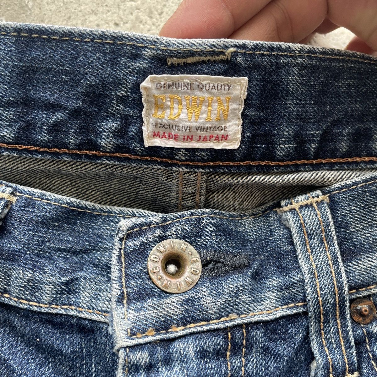 Japanese Brand Vintage Edwin Baggy Jeans Faded Denim Pants W37x30 Size US 37 - 6 Thumbnail