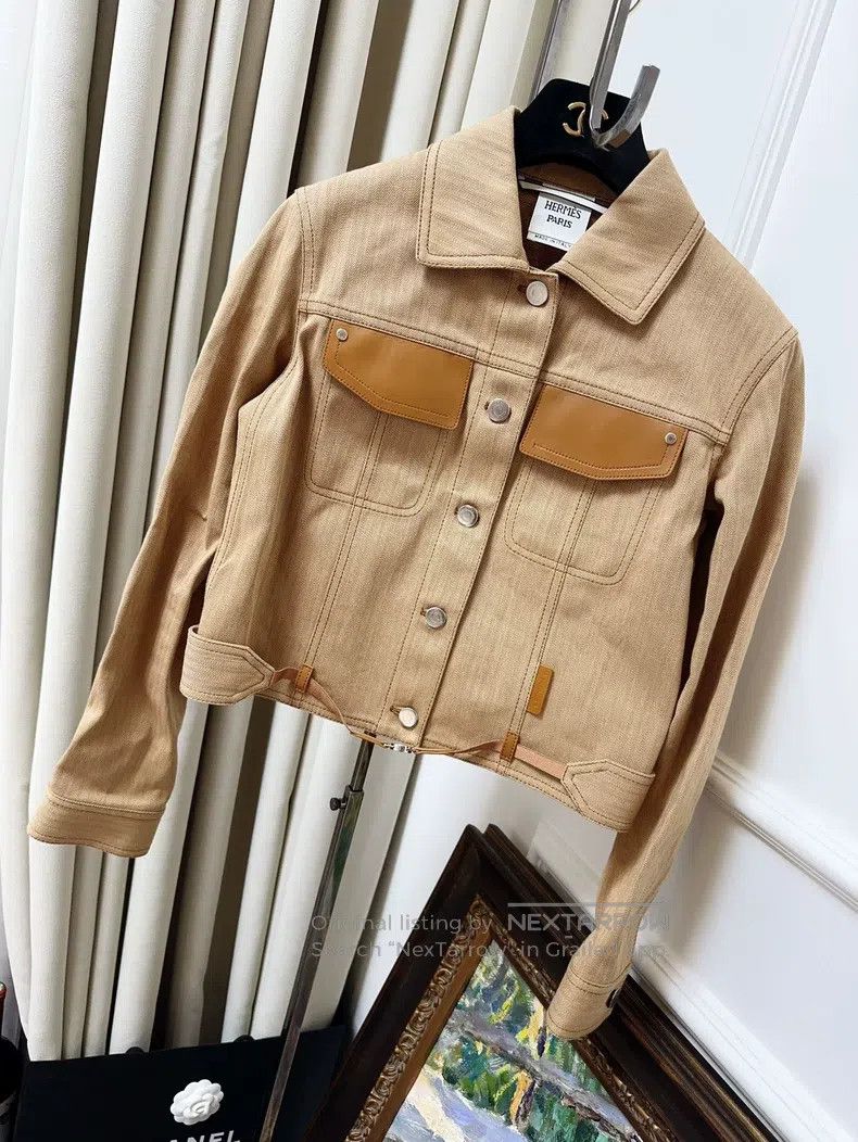Hermes Hermes 24 Spring/Summer Khaki Canvas and Leather Short Jac Size XS / US 0-2 / IT 36-38 - 1 Thumbnail