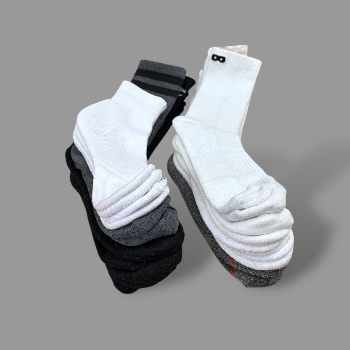 Champion Mixed Bundle of 11 Pairs of Mens Black White Socks Sz 6-9 Size ONE SIZE - 2 Thumbnail