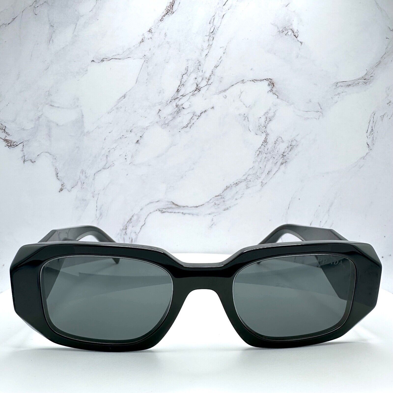 PRADA Sunglasses Black Acetate PR 17WS Symbole Authentic
