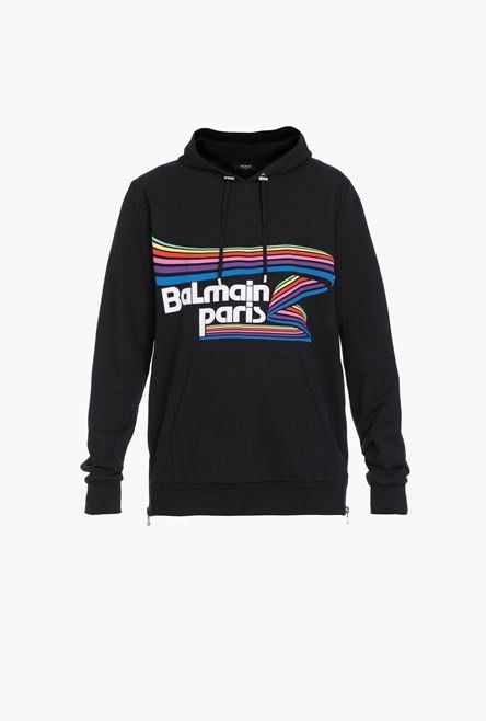 Balmain o1y0426 Logo Hoodie in Black Size US M / EU 48-50 / 2 - 1 Thumbnail
