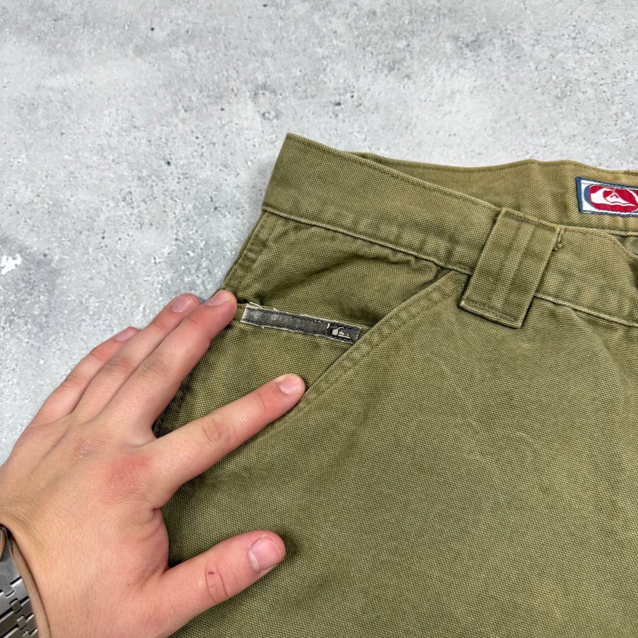 Quiksilver Vintage 2000s Quiksilver Barney Canvas Carpenter Pants Khaki Size US 31 - 10 Thumbnail
